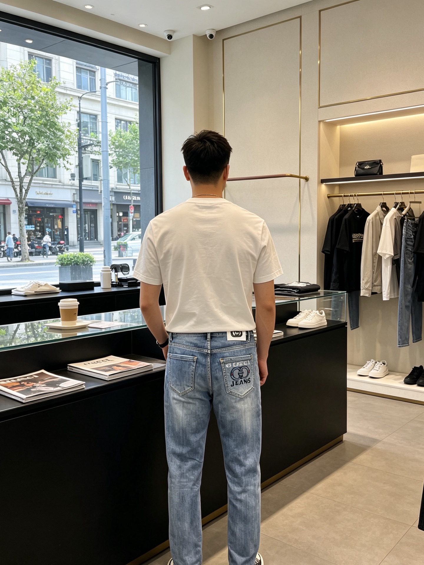 。Gucci古驰💥独家专供新款休闲牛仔裤👖高端版本 专柜定制面料 透气舒适度高，细节无可挑剔，品牌元素设