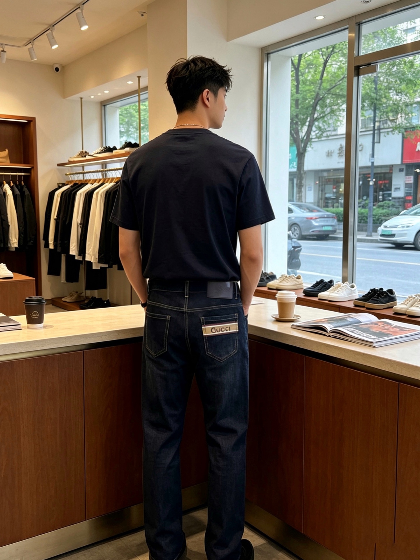 。Gucci古驰💥独家专供新款牛仔裤👖高端版本 专柜定制面料 透气舒适度高，细节无可挑剔，品牌元素设计理