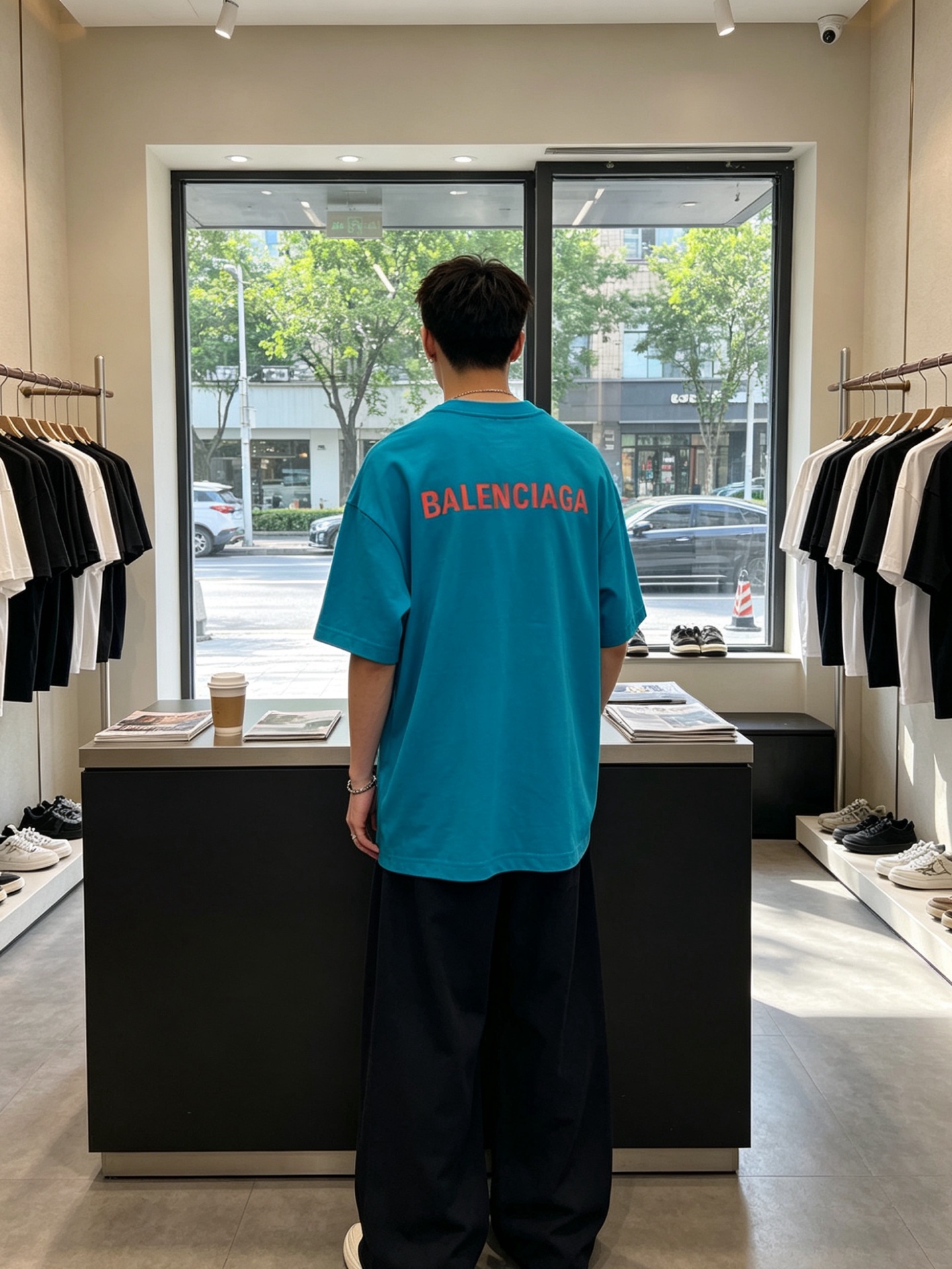。Balenciaga巴黎世家💥独家专供新款休闲短袖 高端版本！专柜定制面料 透气舒适度高，细节无可挑剔