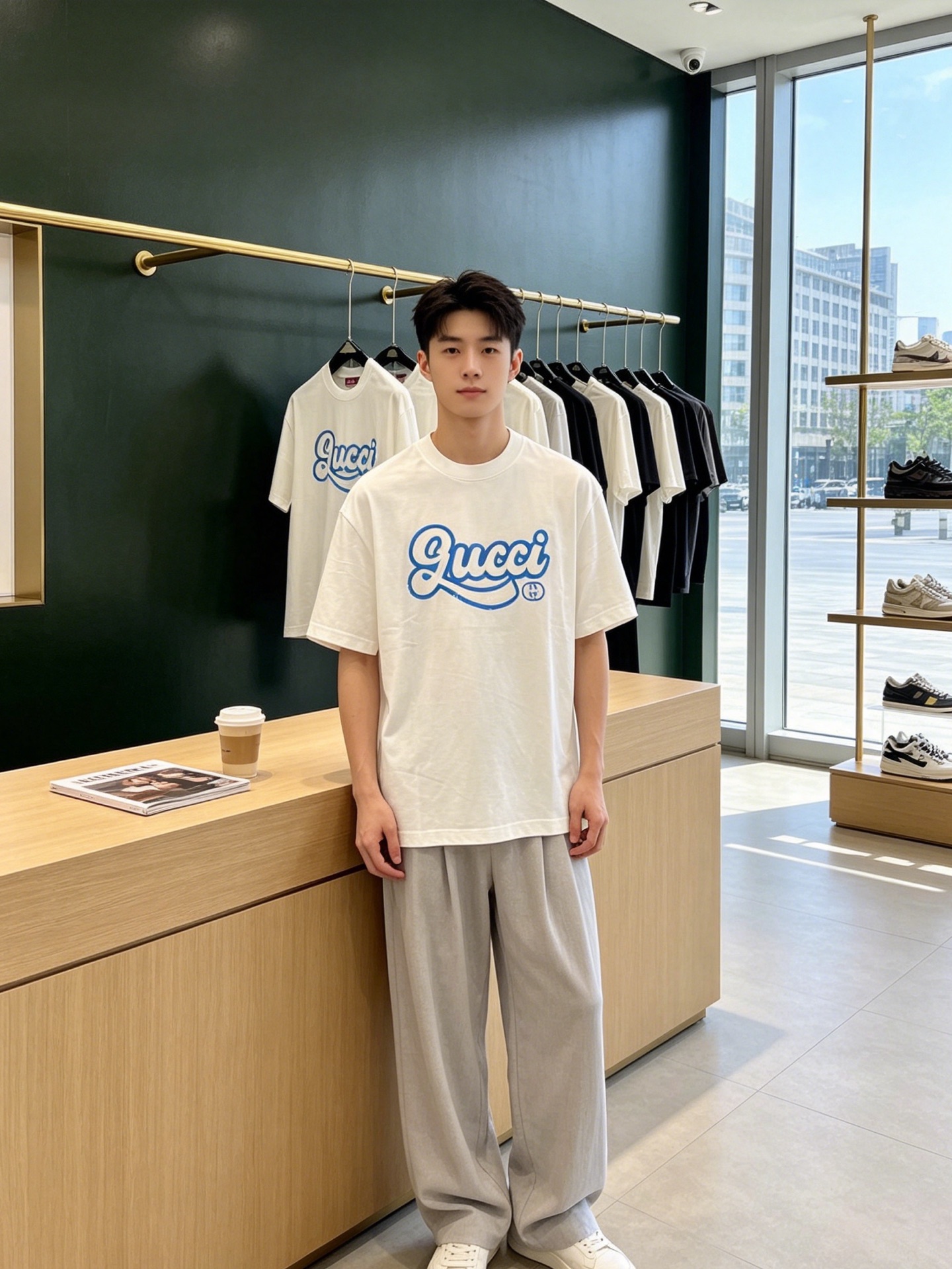 Gucci古驰💥砸锅卖铁都要上的新款新款原单男士休闲短袖 高端定制 高端版本 时尚百搭爆款⚠️⚠️✨✨进口面料 手感超柔