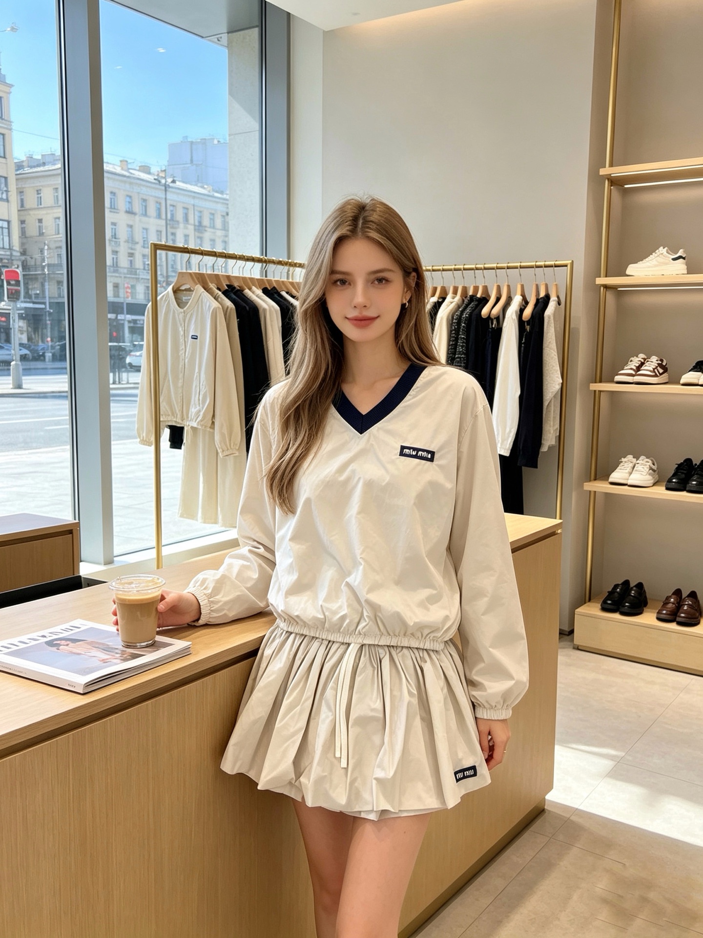 NO:915969,Clothes, skirts. Miumiu exclusively provides new women's casual skirt suits from high-end brands. Unique design. Customized fabrics at the counter. Highly breathable and comfortable, with impeccable details. The brand element design concept reflects high quality. It feels delicate and soft!  It presents a casual cut and the upper body shape is awesome!  Uniform code number 38.40.42,,miumiu,skirts,19860909衣服、裙子.Miumiu谬谬独家专供新款女装休闲裙子套装高端品牌 独特设计 专柜定制面料 透气舒适度高,细节无可挑剔,品牌元素设计理念,体现高品质.手感细腻柔软！呈现休闲裁剪,上身版型超赞！统一码数38.40.42,,miumiu,skirts,,Men's clothing