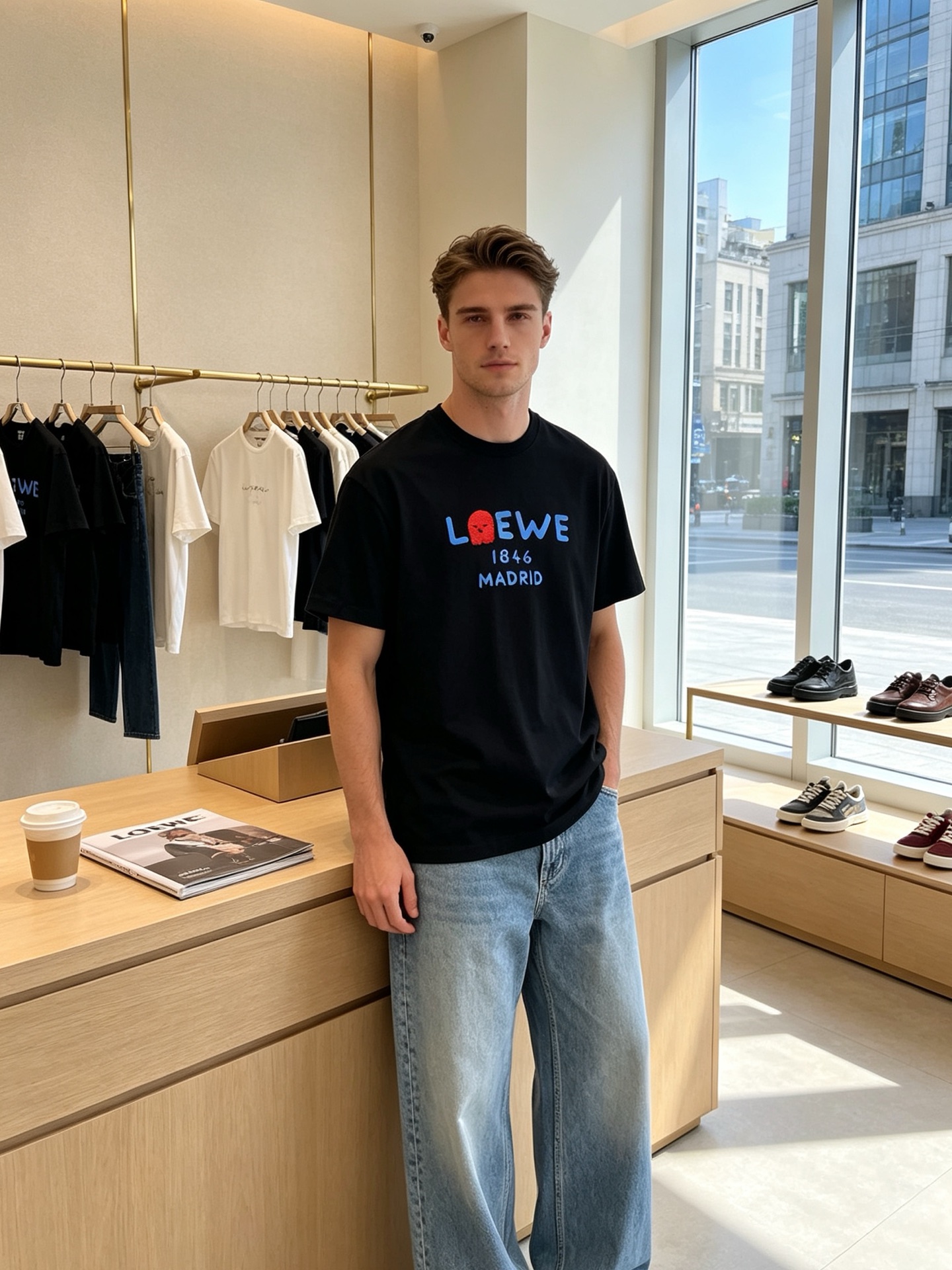 LOEWE罗意威💥砸锅卖铁都要上的新款新款原单男士休闲短袖 高端定制 高端版本 时尚百搭爆款⚠️⚠️✨✨进口面料 手感超