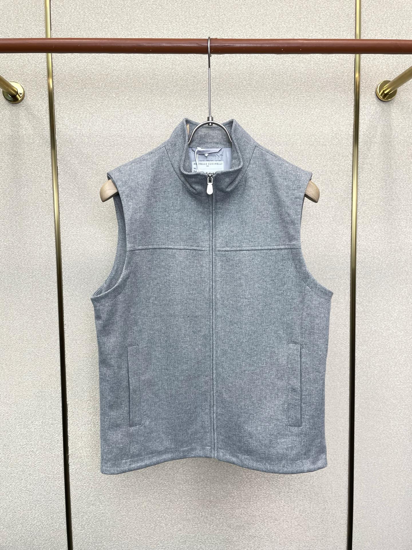 BC-Brunello Cucinali布鲁内洛·库奇内利💥砸锅卖铁都要上的新款新款原单男士休闲立领马甲 针织羊毛外套 