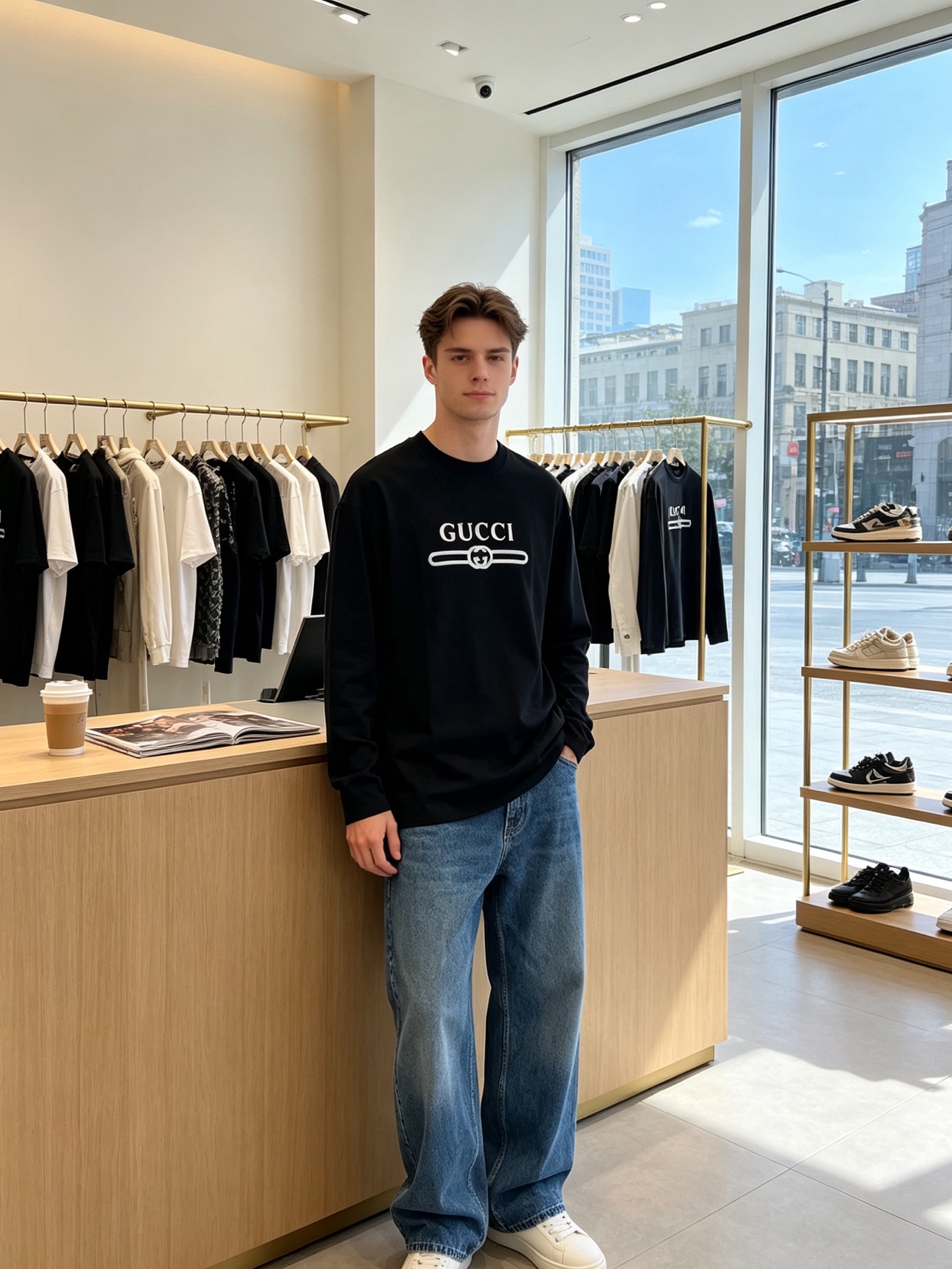 NO:933819,.Gucci Gucci exclusively supplies new original men's casual long sleeves. High-end customization. High version. Fashionable and versatile imported fabrics. Super soft and delicate feel. Skin-friendly and comfortable to wear. High-end boutique. The upper body is exquisitely made by the factory. A must-have item for men. Complete with three standards. Size M-6XL,,gucci,gucci,19860909.Gucci古驰独家专供新款原单男士休闲长袖 高端定制 高版本 时尚百搭爆款进口面料 手感超柔软细腻 穿着亲肤舒适 高端精品 代工厂精细做上身非常赞 男士必备单品 三标齐全 码数M-6XL,,gucci,gucci,,Men's clothing