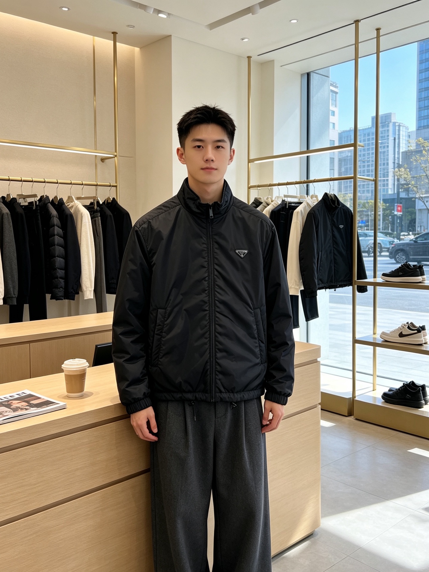 Prada普拉达💥砸锅卖铁都要上的新款新款原单男士休闲双面穿棉衣夹克 高端定制 高端版本 时尚百搭爆款⚠️⚠️✨✨进口面