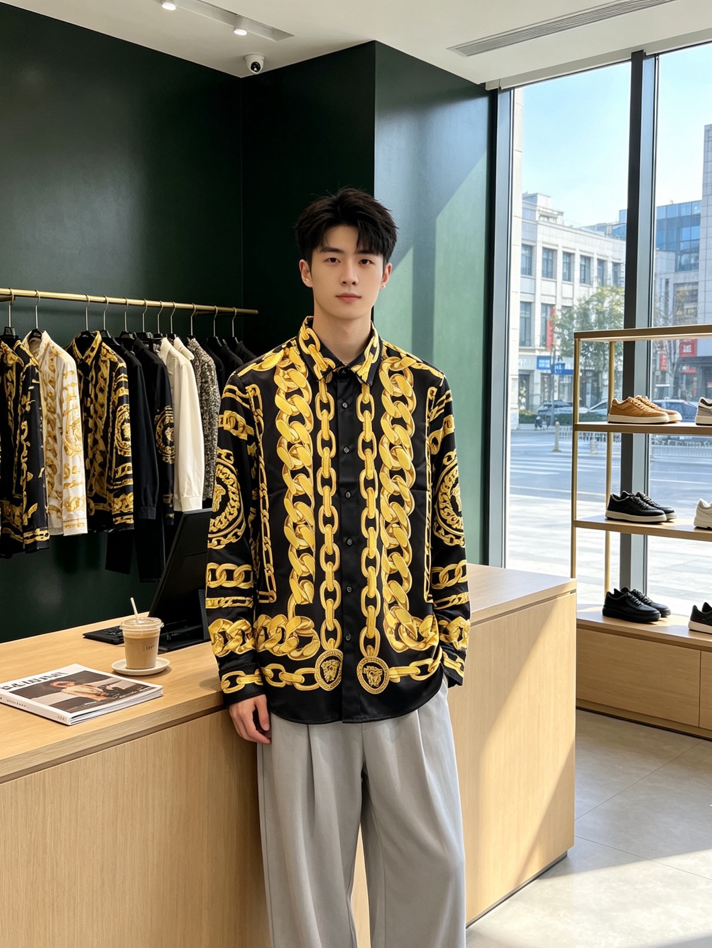 VERSACE范思哲💥独家专供新款原单男士休闲长袖衬衫 高端定制 高端版本 时尚百搭爆款⚠️⚠️✨✨进口面料 手感超柔软