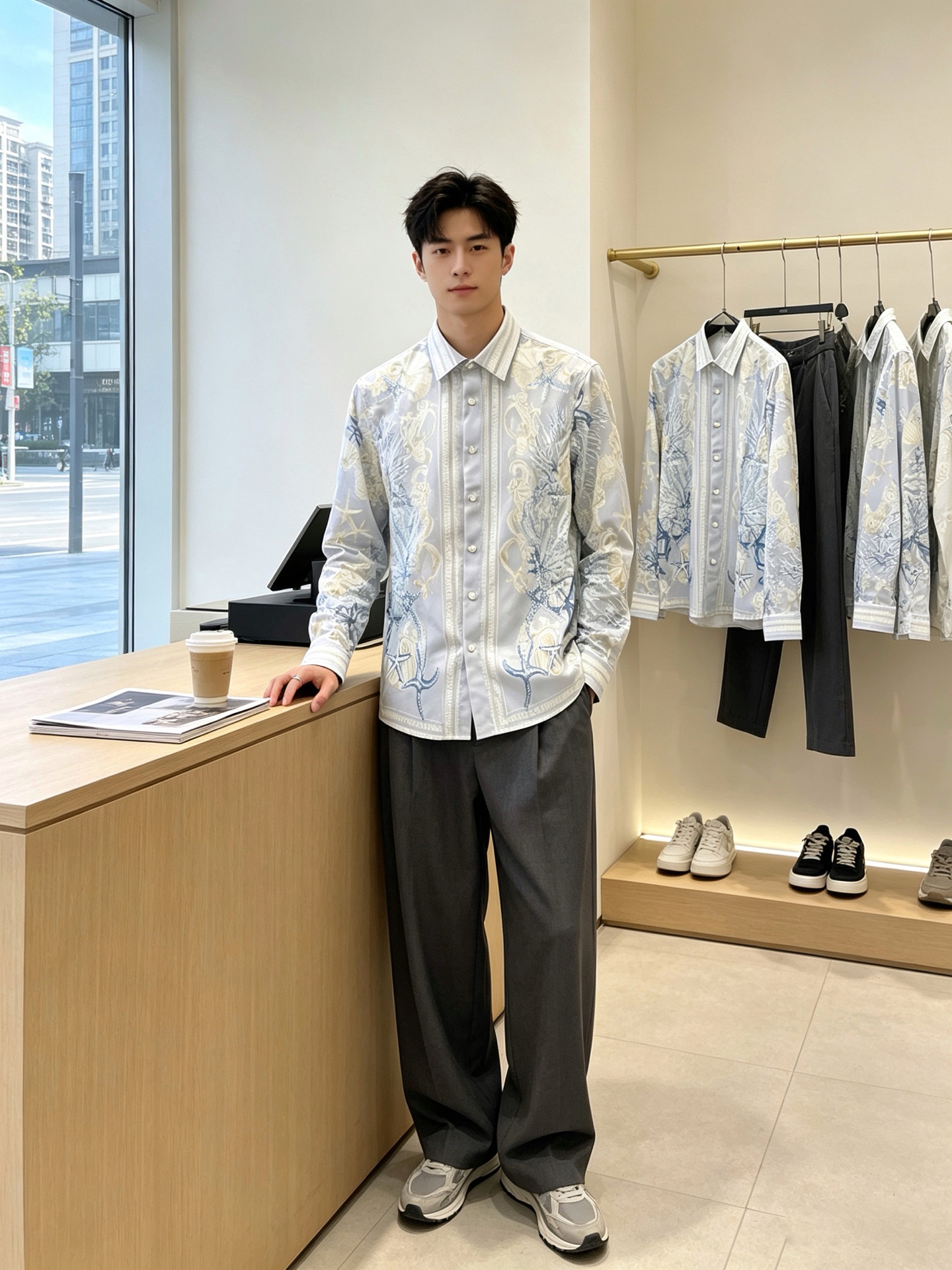 Versace范思哲💥砸锅卖铁都要上的新款新款原单男士休闲长袖衬衫 高端定制 高端版本 时尚百搭爆款⚠️⚠️✨✨进口面料