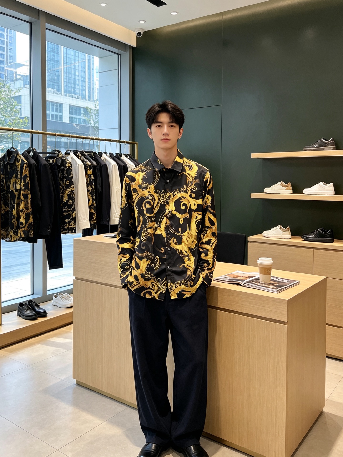 Versace范思哲💥砸锅卖铁都要上的新款新款原单男士休闲长袖衬衫 高端定制 高端版本 时尚百搭爆款⚠️⚠️✨✨进口面料