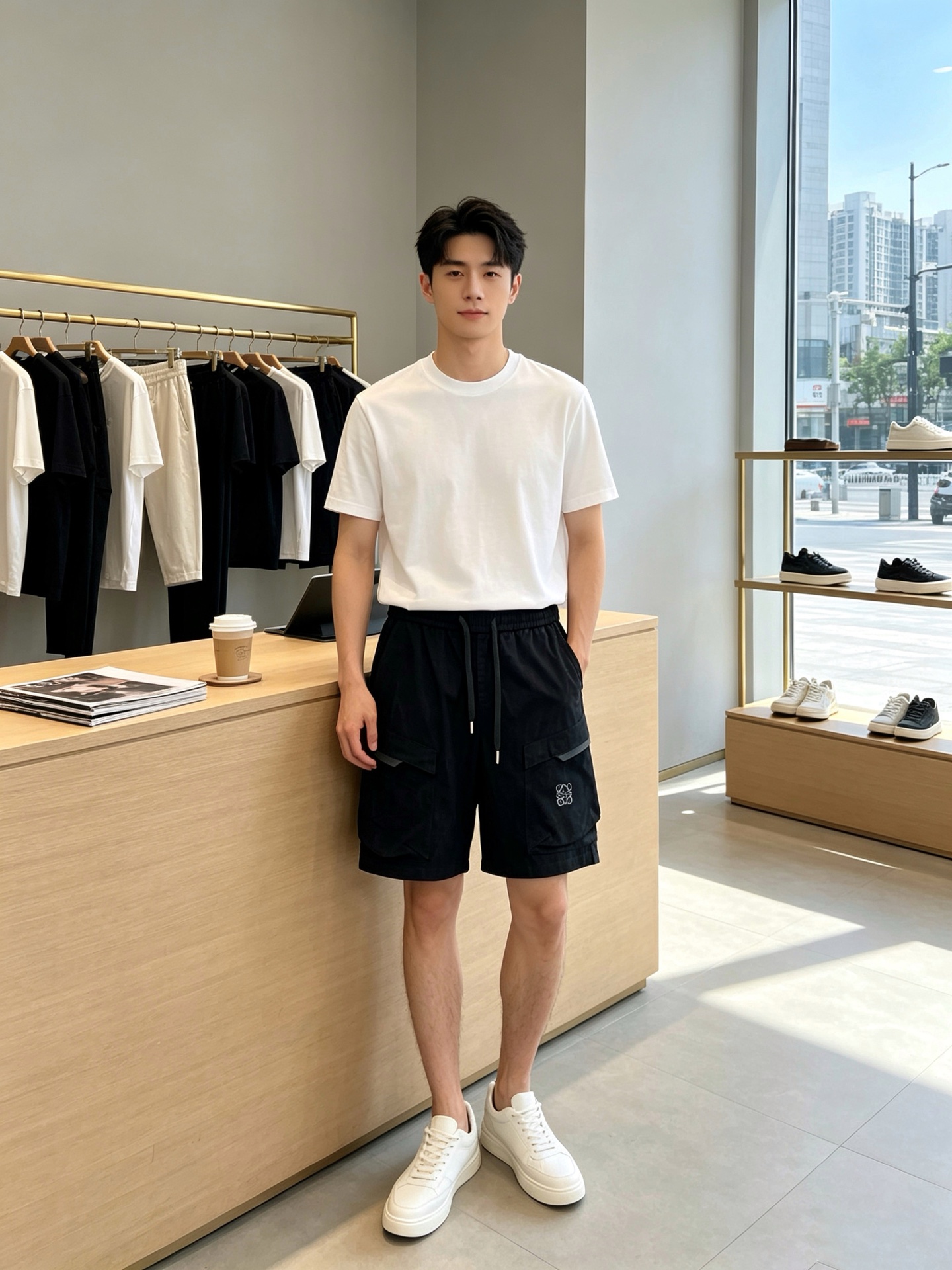 LOEWE罗意威💥砸锅卖铁都要上的新款新款休闲短裤🩳高端版本！专柜定制面料 透气舒适度高，细节无可挑剔，品牌元素设计理念