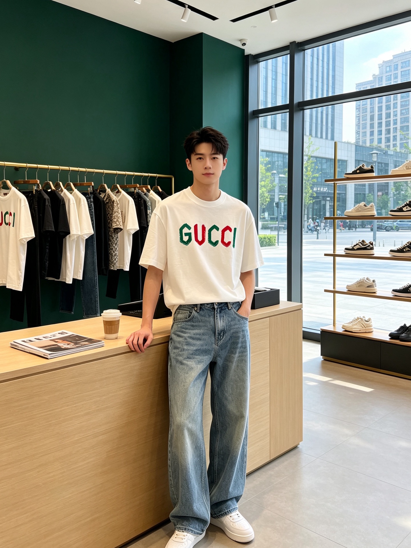 Gucci古驰💥砸锅卖铁都要上的新款新款原单男士休闲短袖 高端定制 高端版本 时尚百搭爆款⚠️⚠️✨✨进口面料 手感超柔