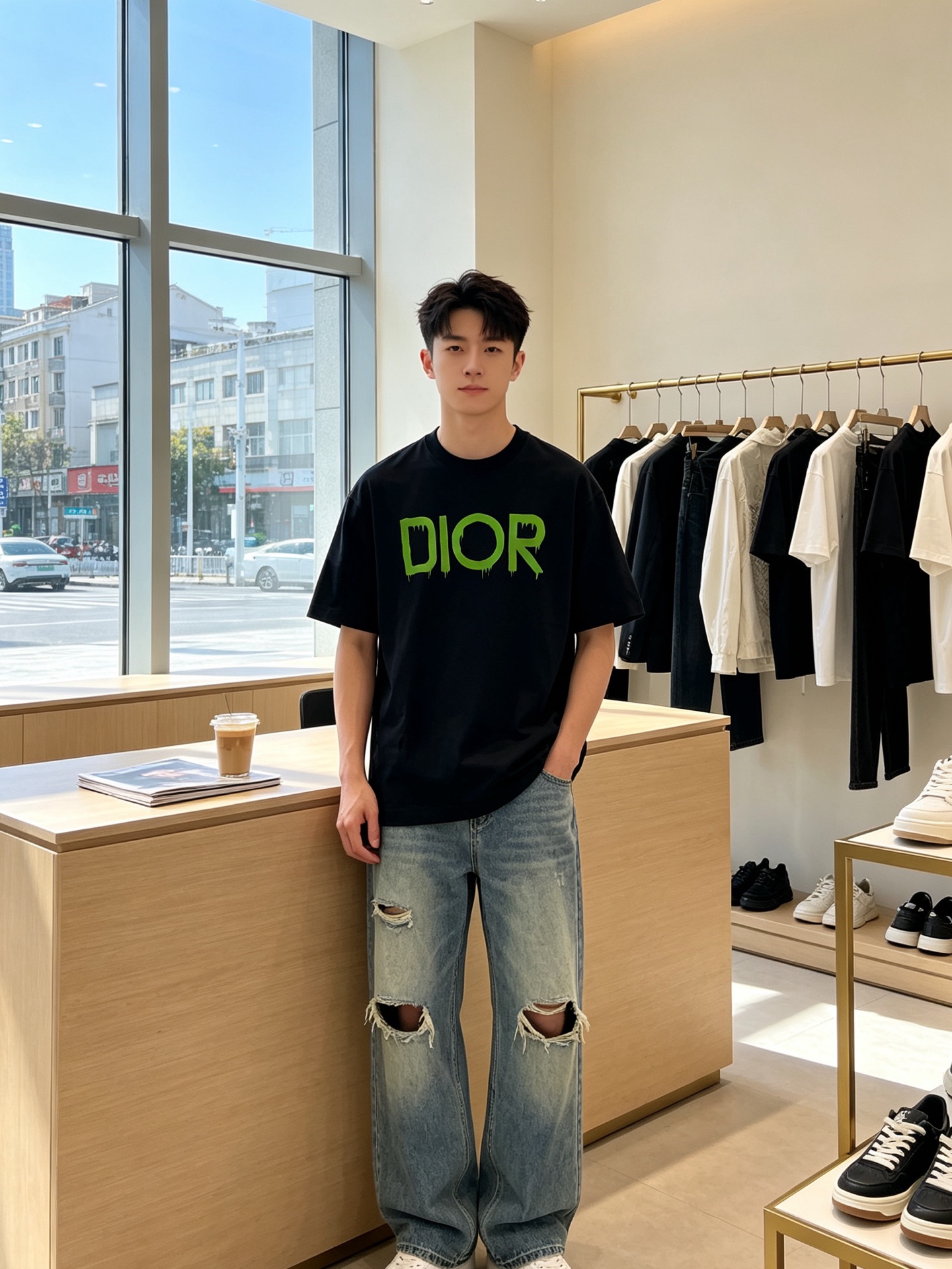 Dior迪奥💥砸锅卖铁都要上的新款新款原单男士休闲短袖 高端定制 高端版本 时尚百搭爆款⚠️⚠️✨✨进口面料 手感超柔软