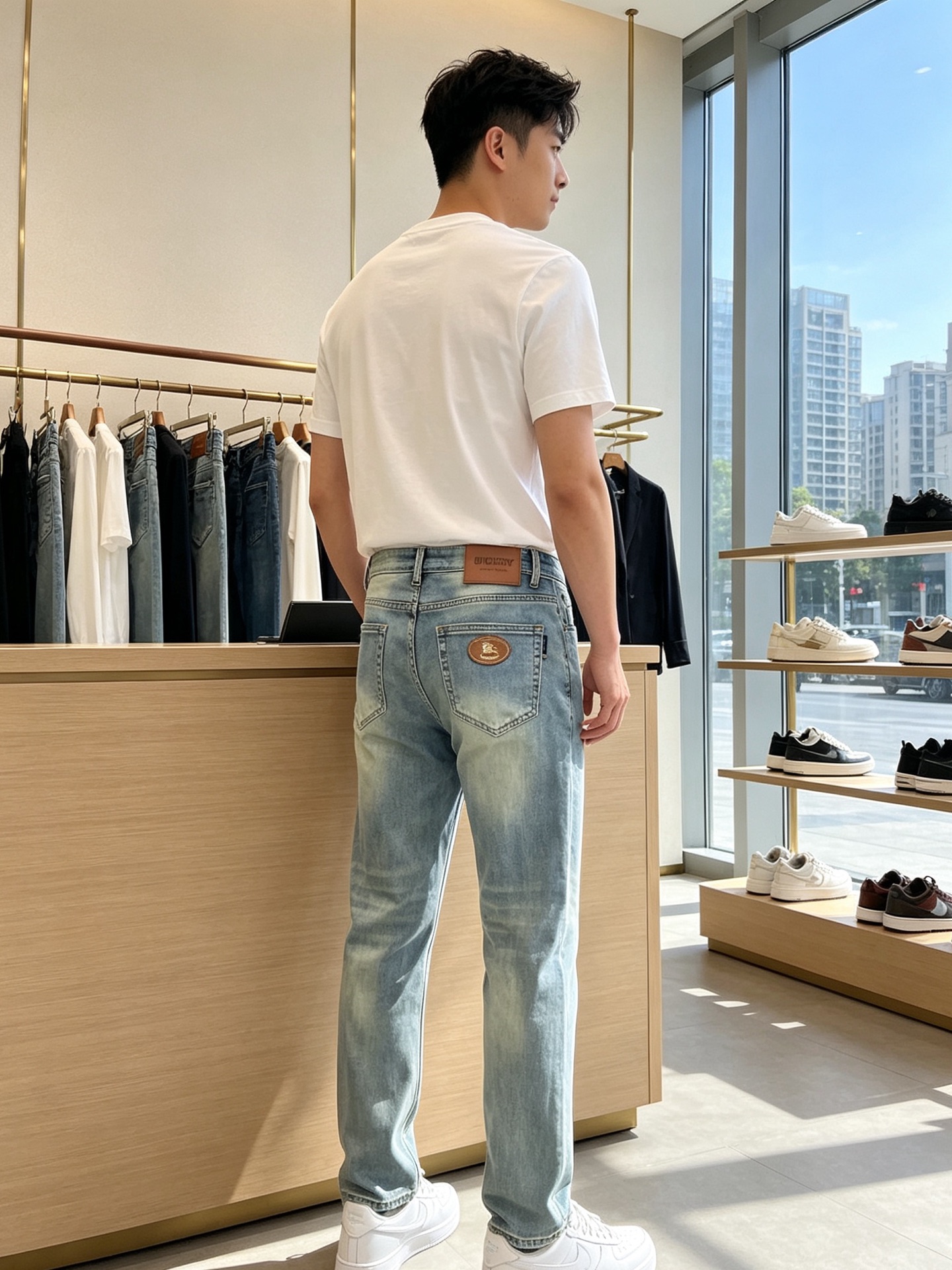 Burberry巴宝莉💥砸锅卖铁都要上的新款新款休闲牛仔裤👖高端版本！专柜定制面料 透气舒适度高，细节无可挑剔，品牌元素