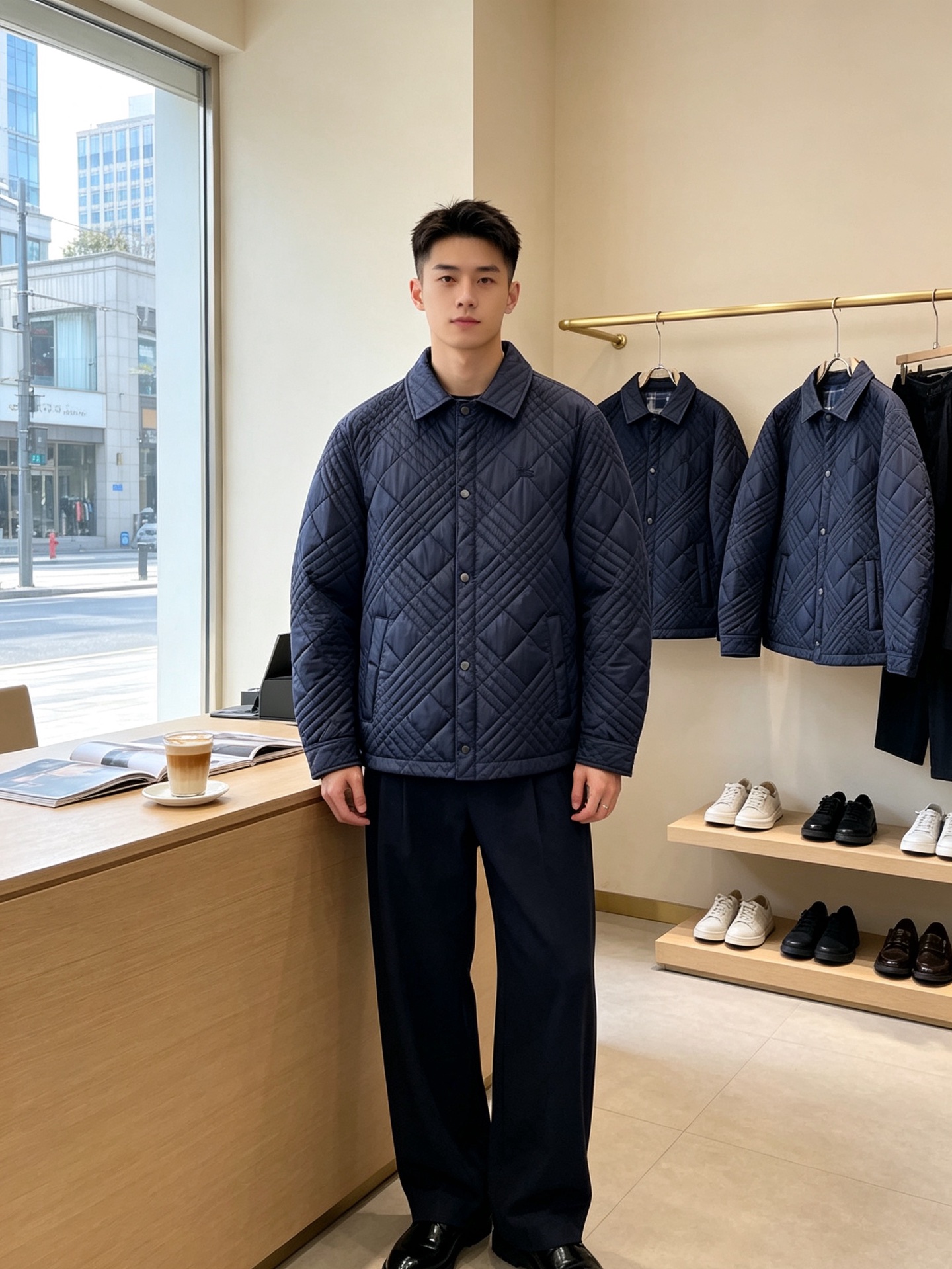 Burberry巴宝莉💥砸锅卖铁都要上的新款新款原单男士休闲翻领棉服 高端定制 高端版本 时尚百搭爆款⚠️⚠️✨✨进口面
