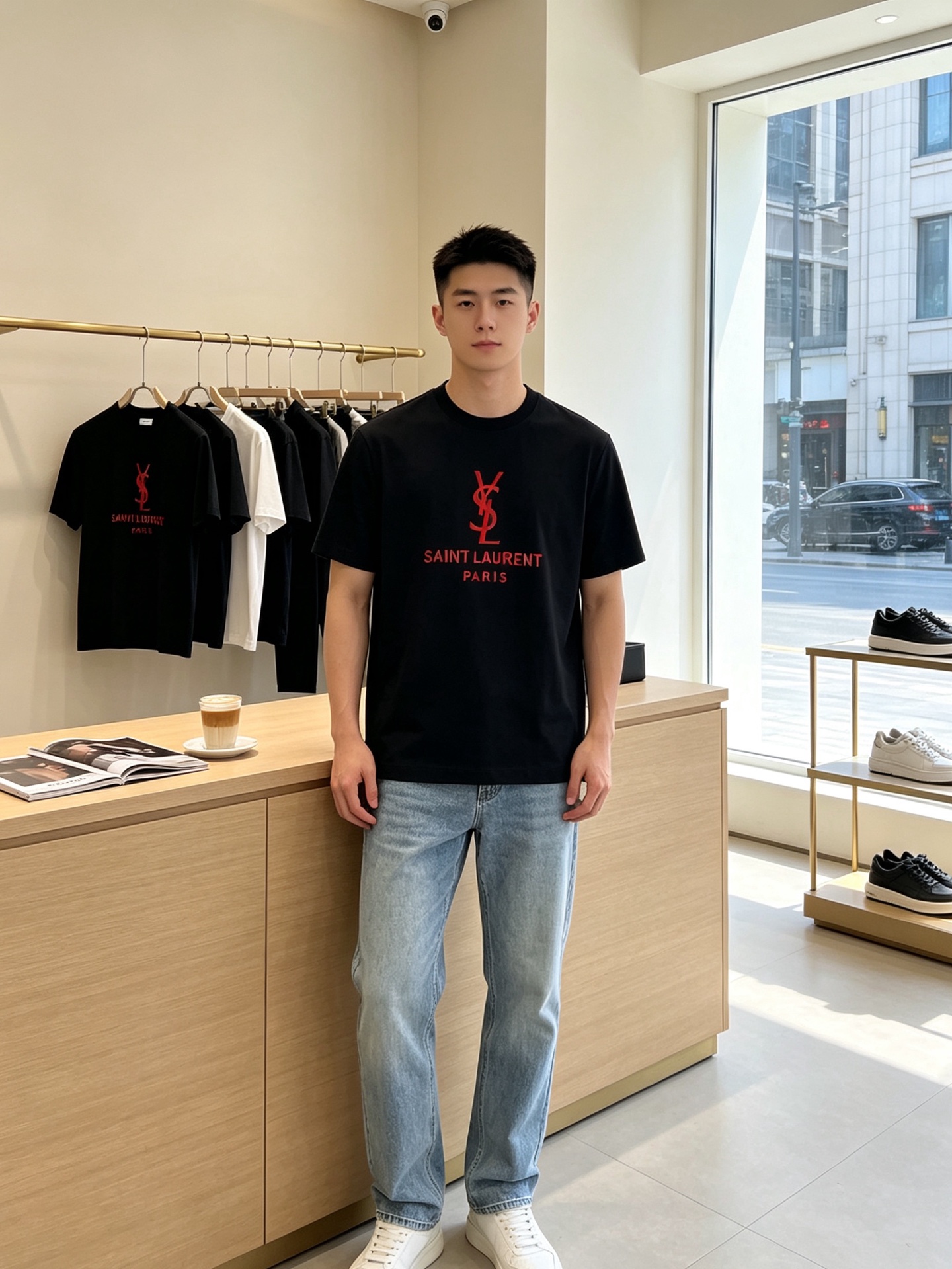 SAINT Laurent圣罗兰💥砸锅卖铁都要上的新款新款原单男士休闲短袖 高端定制 高端版本 时尚百搭爆款⚠️⚠️✨✨
