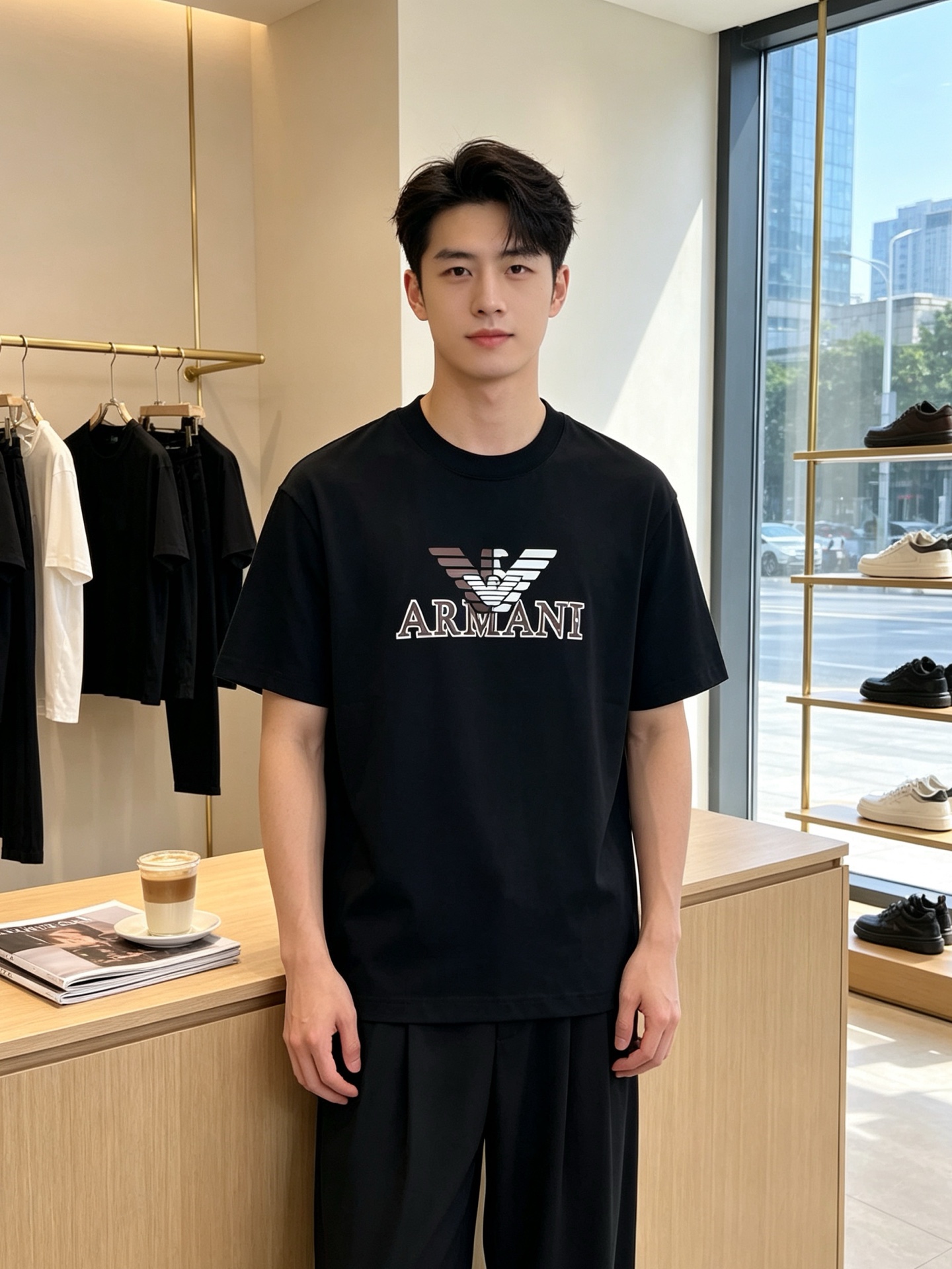 ARMANI阿玛尼💥独家专供新款原单男士休闲短袖 高端定制 高端版本 时尚百搭爆款⚠️⚠️✨✨进口面料 手感超柔软细腻 