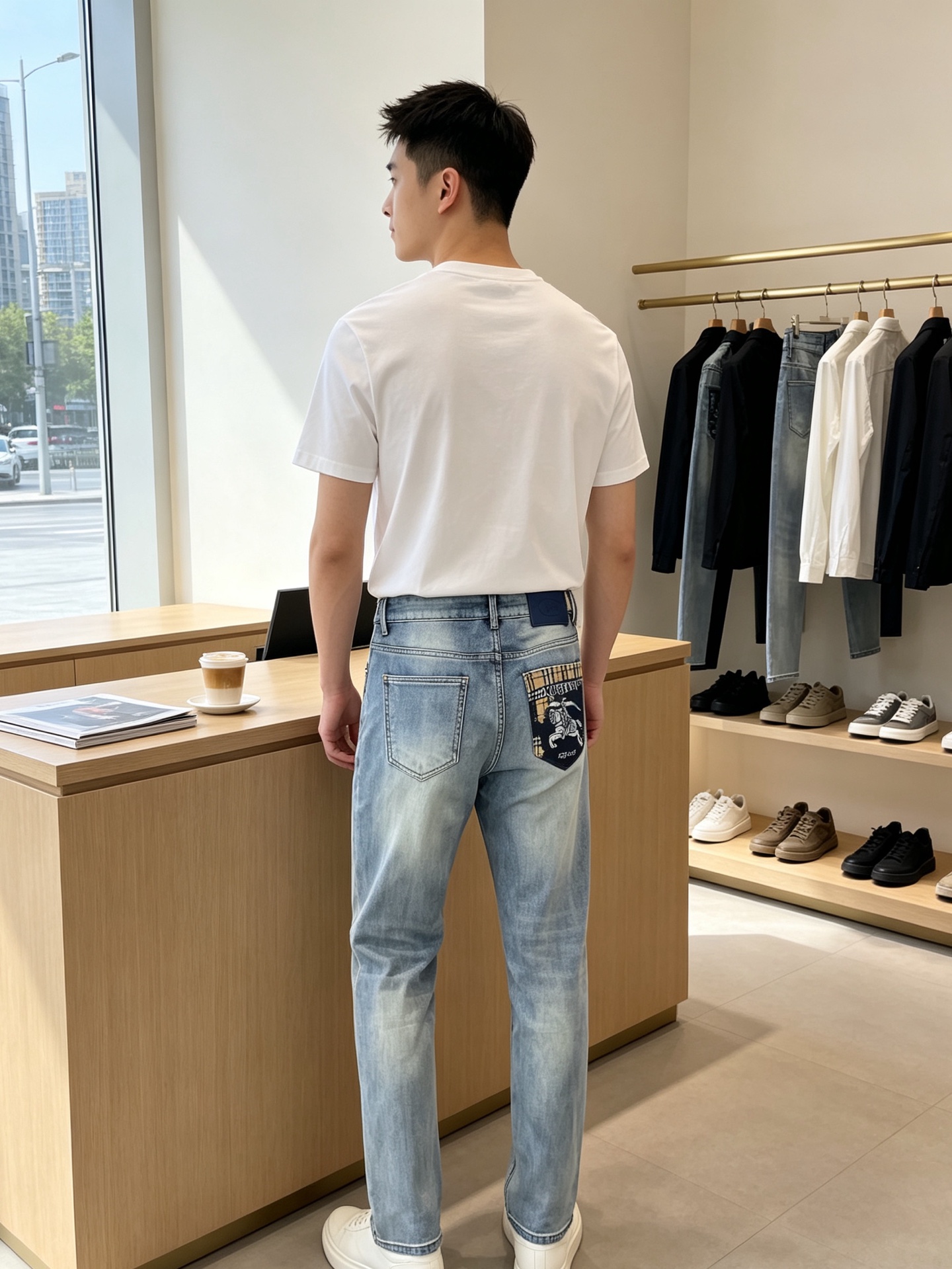 Burberry巴宝莉💥砸锅卖铁都要上的新款新款休闲牛仔裤👖高端版本 专柜定制面料 透气舒适度高，细节无可挑剔，品牌元素