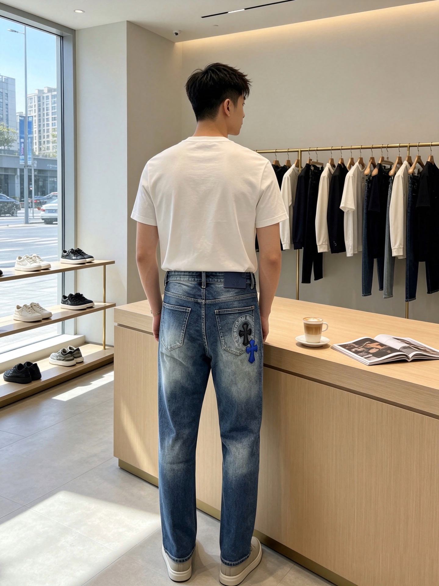 Chrome hearts克罗心💥独家专供新款休闲牛仔裤👖高端版本 专柜定制面料 透气舒适度高，细节无可挑剔，品牌元素设