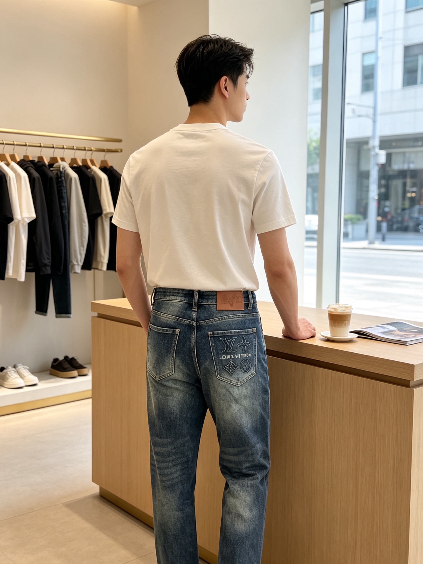 Louis Vuitton路易威登💥独家专供新款休闲牛仔裤👖高端版本 专柜定制面料 透气舒适度高，细节无可挑剔，品牌元素