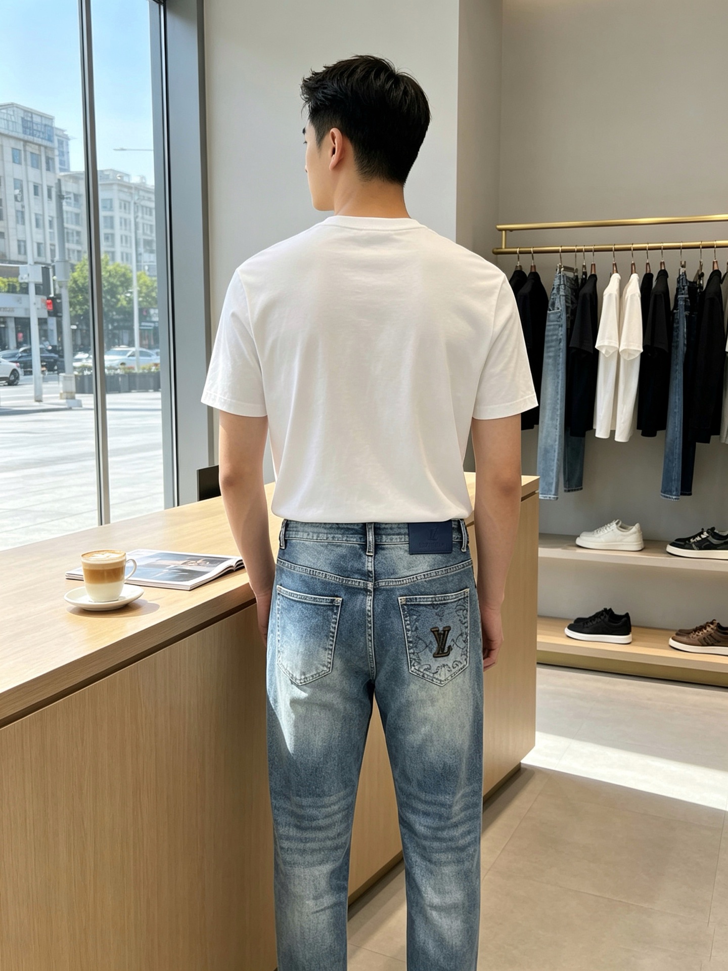 Louis Vuitton路易威登💥砸锅卖铁都要上的新款新款休闲牛仔裤👖高端版本 专柜定制面料 透气舒适度高，细节无可挑