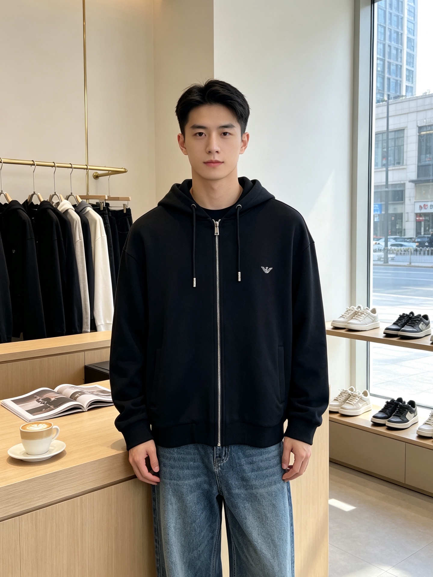 Armani阿玛尼💥独家专供新款原单男士休闲拉链卫衣 高端定制 高端版本 时尚百搭爆款⚠️⚠️✨✨进口面料 手感超柔软细