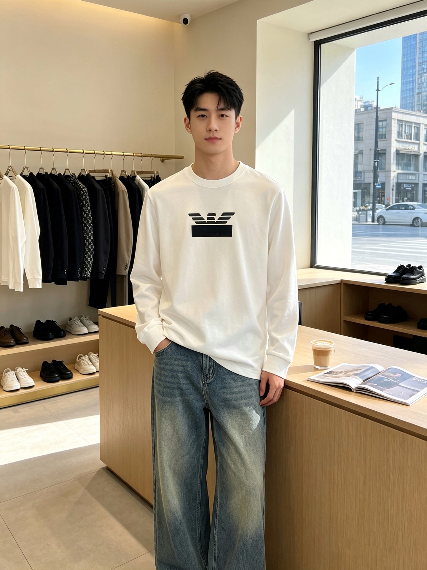 ARMANI阿玛尼💥独家专供新款原单男士休闲长袖 高端定制 高端版本 时尚百搭爆款⚠️⚠️✨✨进口面料 手感超柔软细腻 