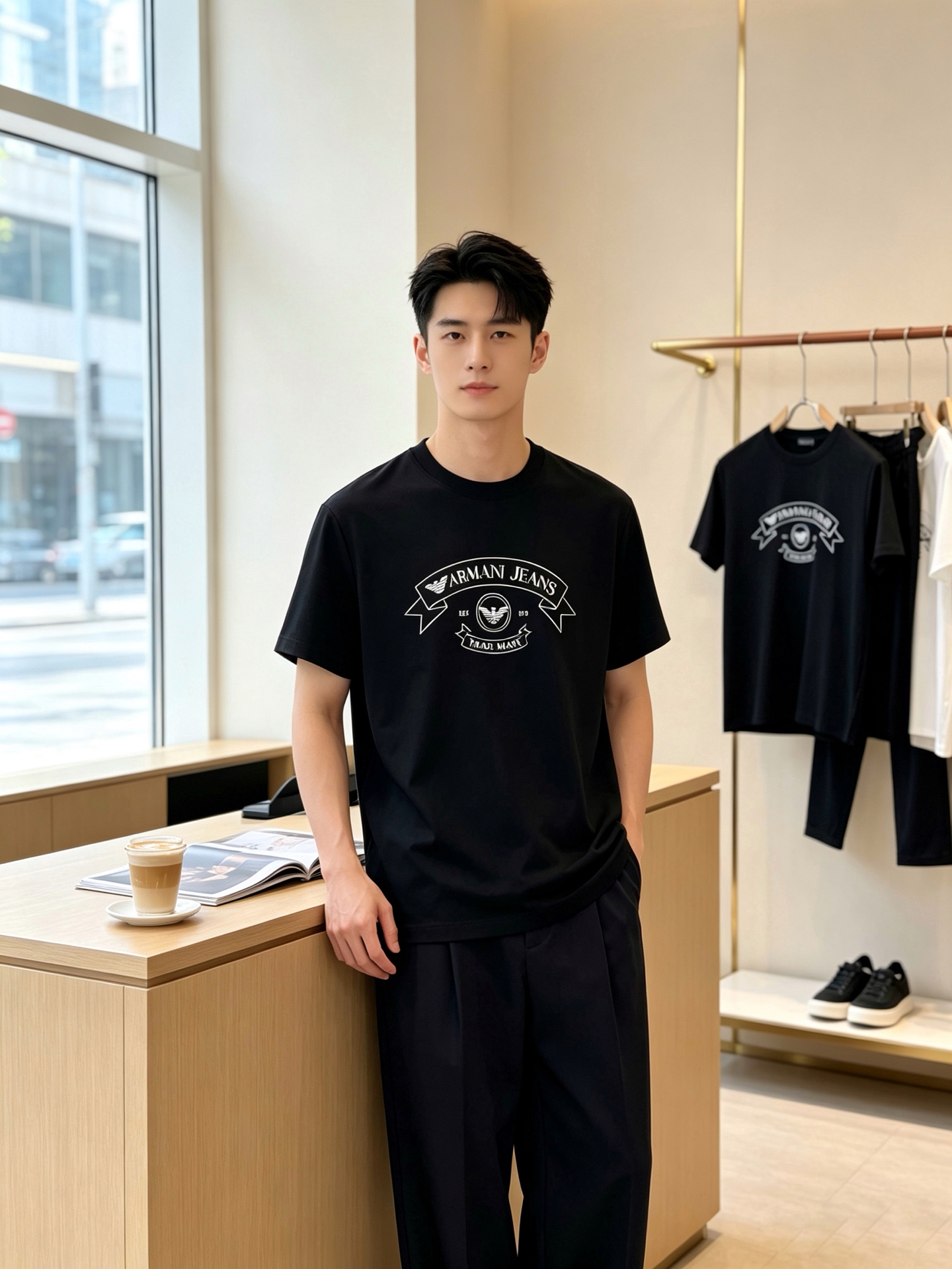 Armani阿玛尼💥砸锅卖铁都要上的新款新款原单男士休闲短袖 高端定制 高端版本 时尚百搭爆款⚠️⚠️✨✨进口面料 手感