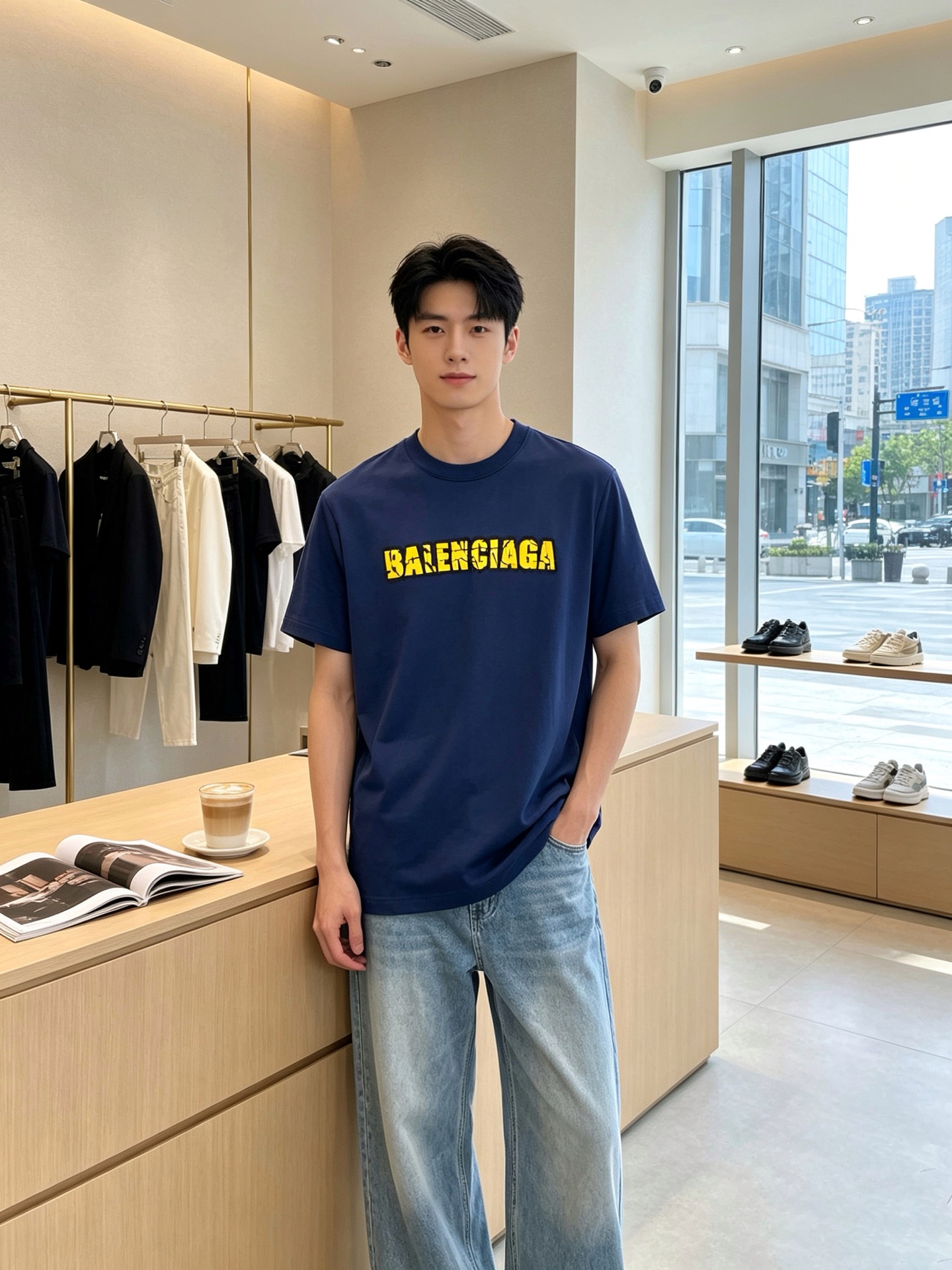 Balenciaga巴黎世家💥砸锅卖铁都要上的新款新款原单男士休闲短袖 高端定制 高端版本 时尚百搭爆款⚠️⚠️✨✨进口
