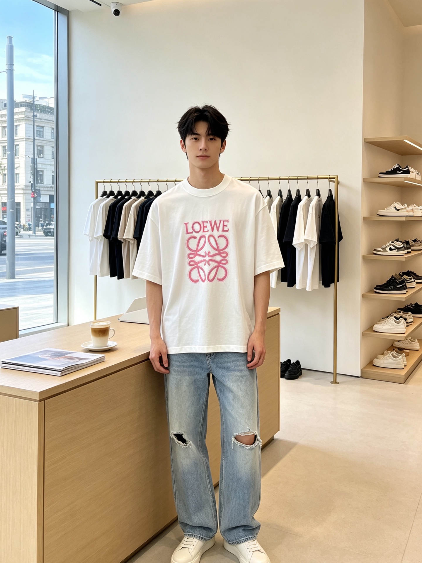 LOEWE罗意威💥砸锅卖铁都要上的新款新款原单男士休闲春夏短袖 高端定制 高端版本 时尚百搭爆款⚠️⚠️✨✨进口面料 手