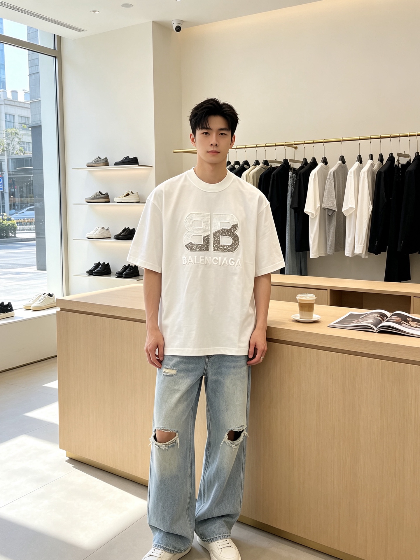 Balenciaga巴黎世家💥砸锅卖铁都要上的新款新款原单男士休闲春夏短袖 高端定制 高端版本 时尚百搭爆款⚠️⚠️✨✨