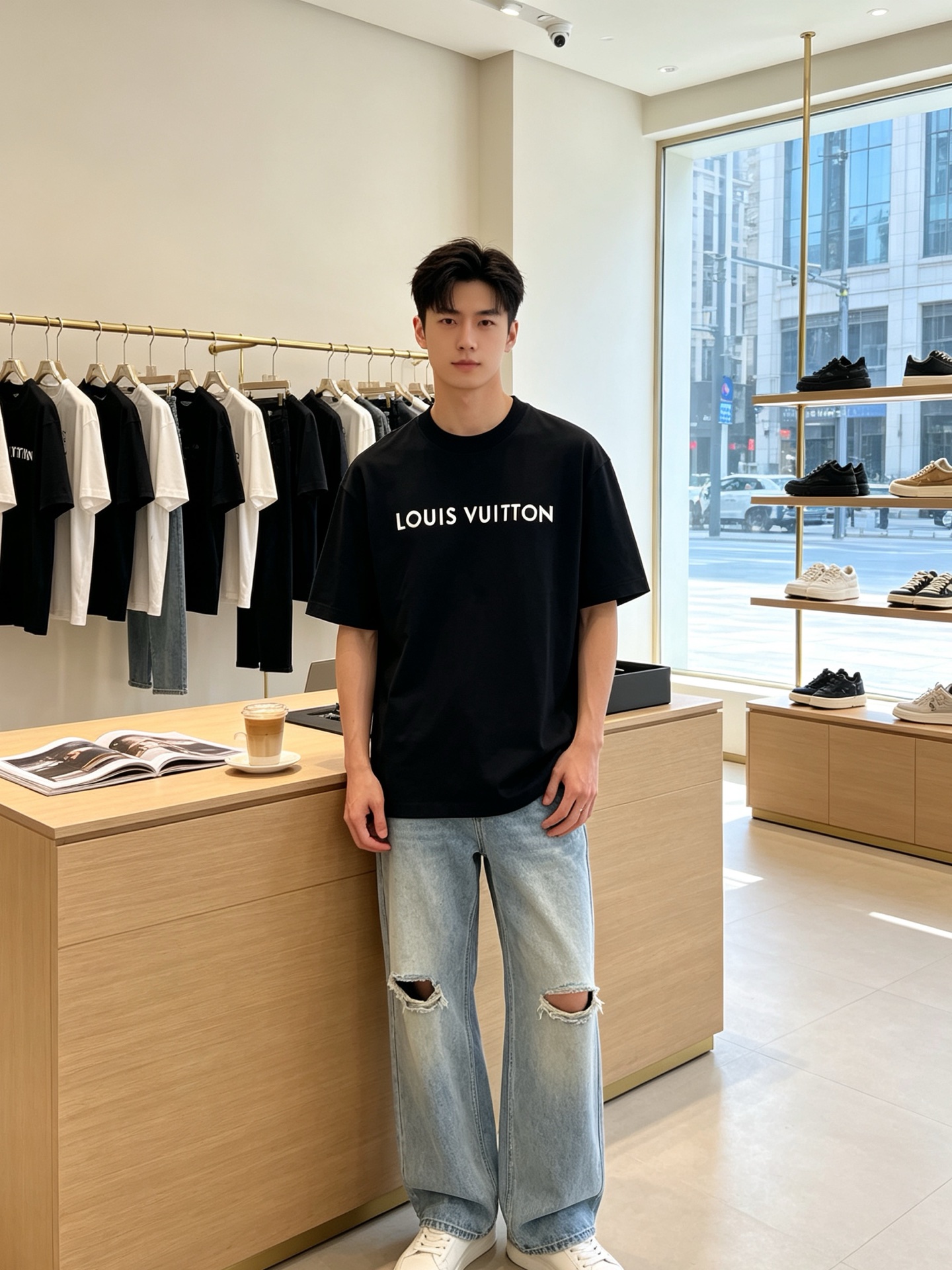 Louis Vuitton路易威登💥砸锅卖铁都要上的新款新款原单男士休闲短袖 高端定制 高端版本 时尚百搭爆款⚠️⚠️✨