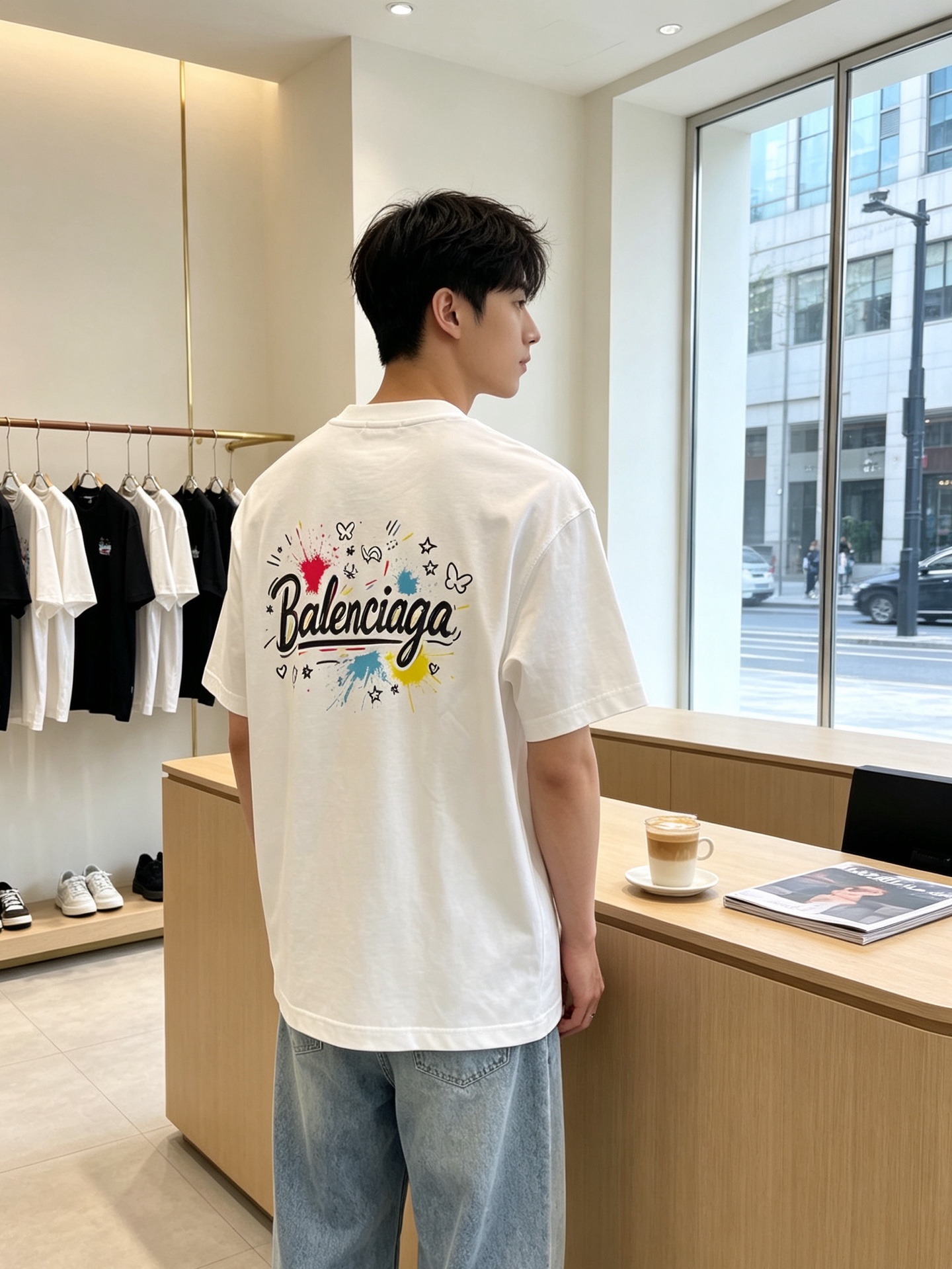 Balenciaga巴黎世家💥砸锅卖铁都要上的新款新款原单男士休闲短袖 高端定制 高端版本 时尚百搭爆款⚠️⚠️✨✨进口