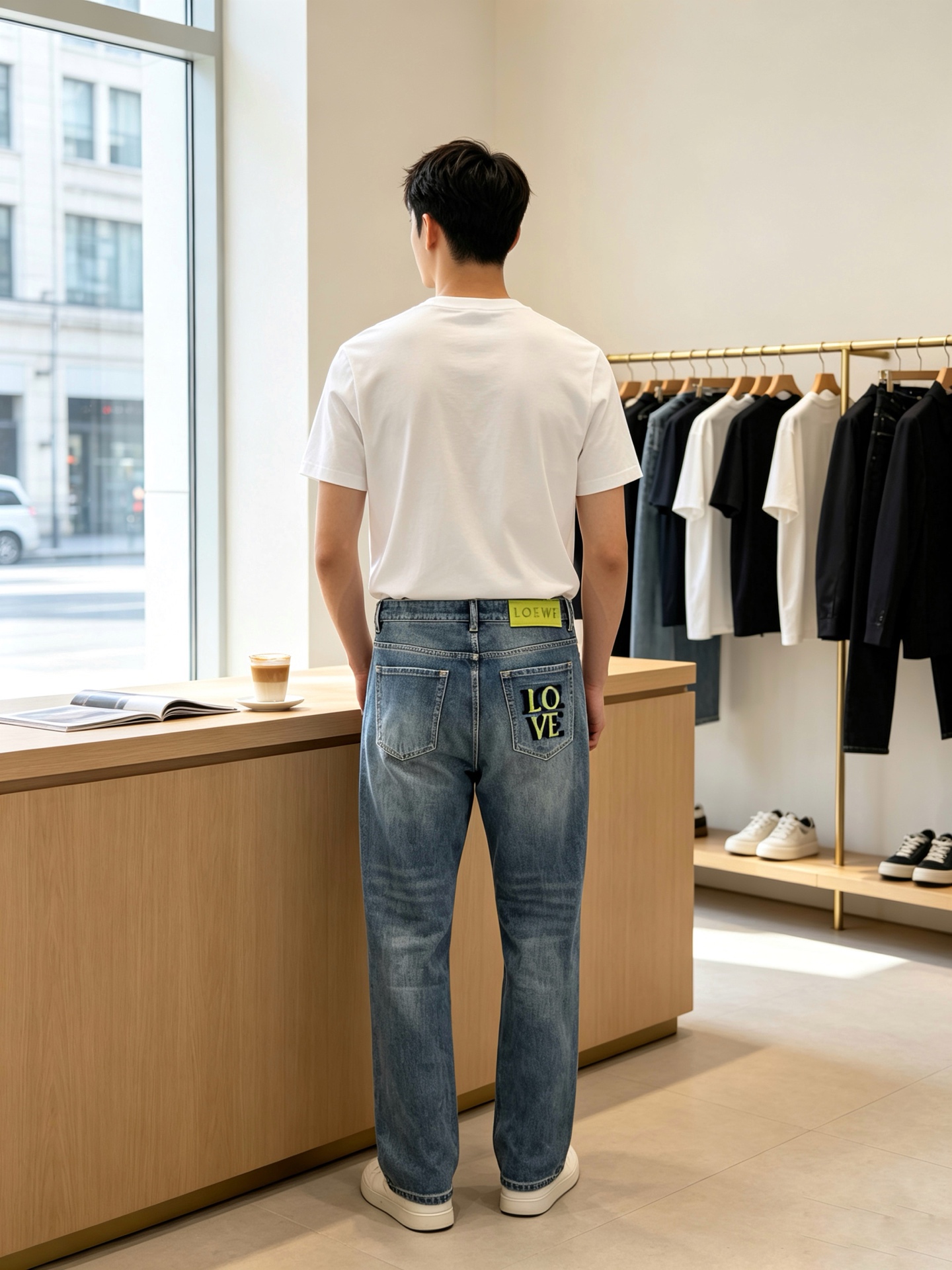 LOEWE罗意威💥砸锅卖铁都要上的新款新款休闲牛仔裤👖高端版本！专柜定制面料 透气舒适度高，细节无可挑剔，品牌元素设计理