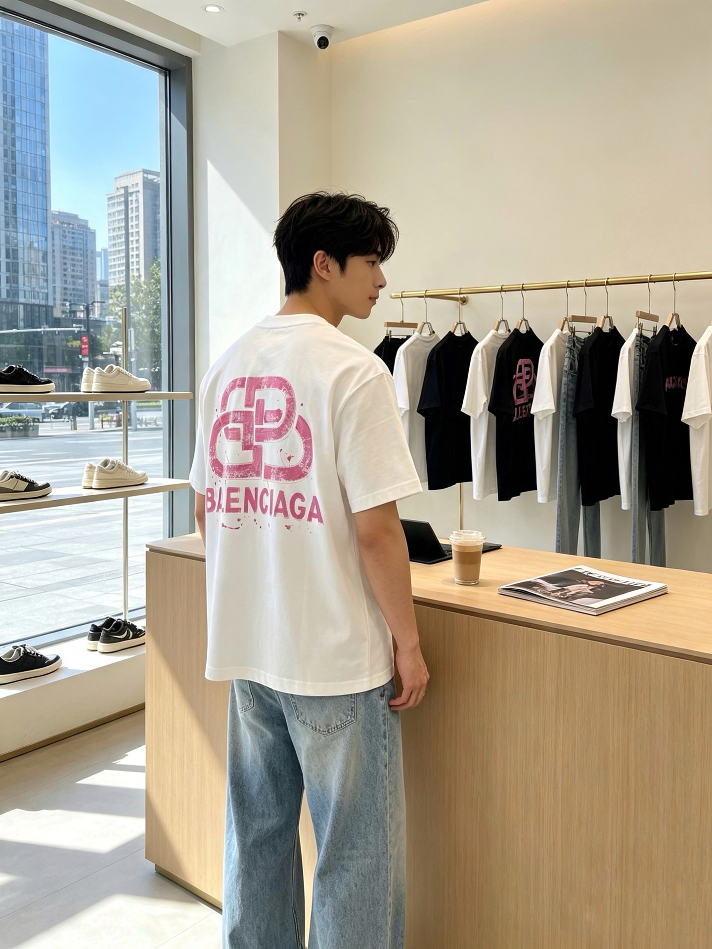Balenciaga巴黎世家💥砸锅卖铁都要上的新款新款原单男士休闲短袖 高端定制 高端版本 时尚百搭爆款⚠️⚠️✨✨进口