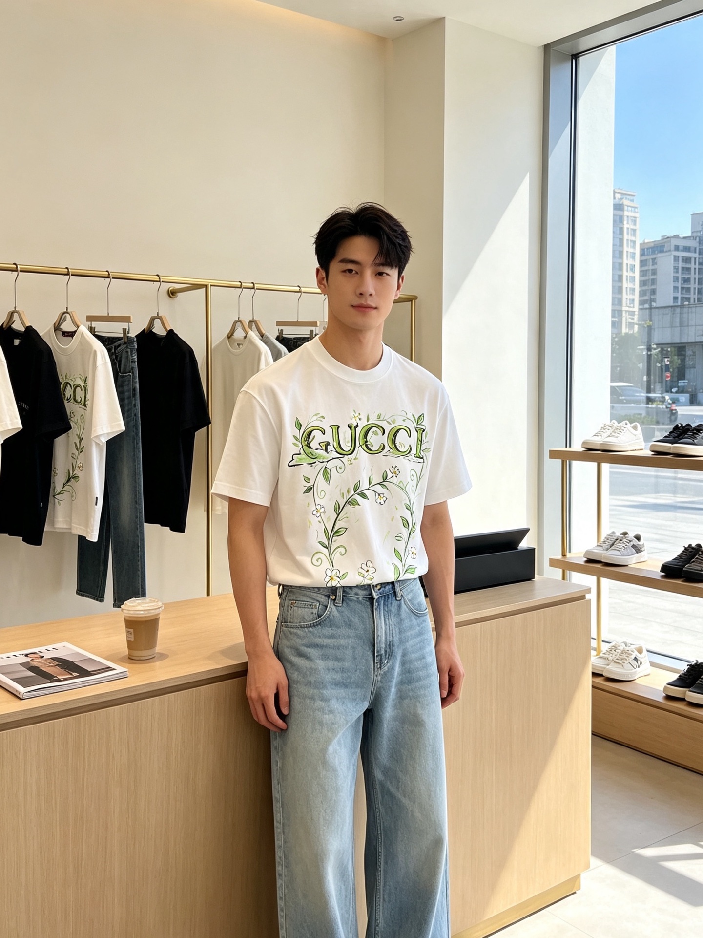 Gucci古驰💥砸锅卖铁都要上的新款新款原单男士休闲短袖 高端定制 高端版本 时尚百搭爆款⚠️⚠️✨✨进口面料 手感超柔