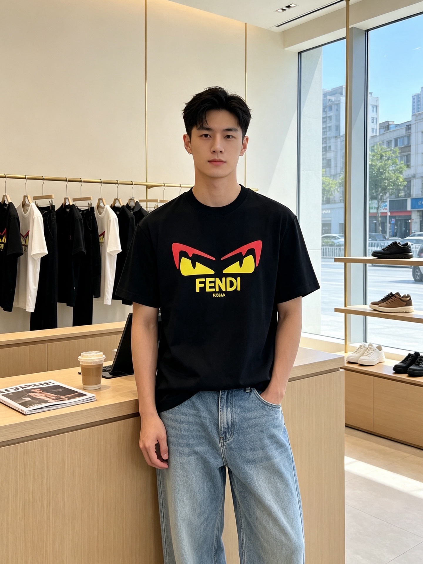 FENDI芬迪💥砸锅卖铁都要上的新款新款原单男士休闲短袖 高端定制 高端版本 时尚百搭爆款⚠️⚠️✨✨进口面料 手感超柔