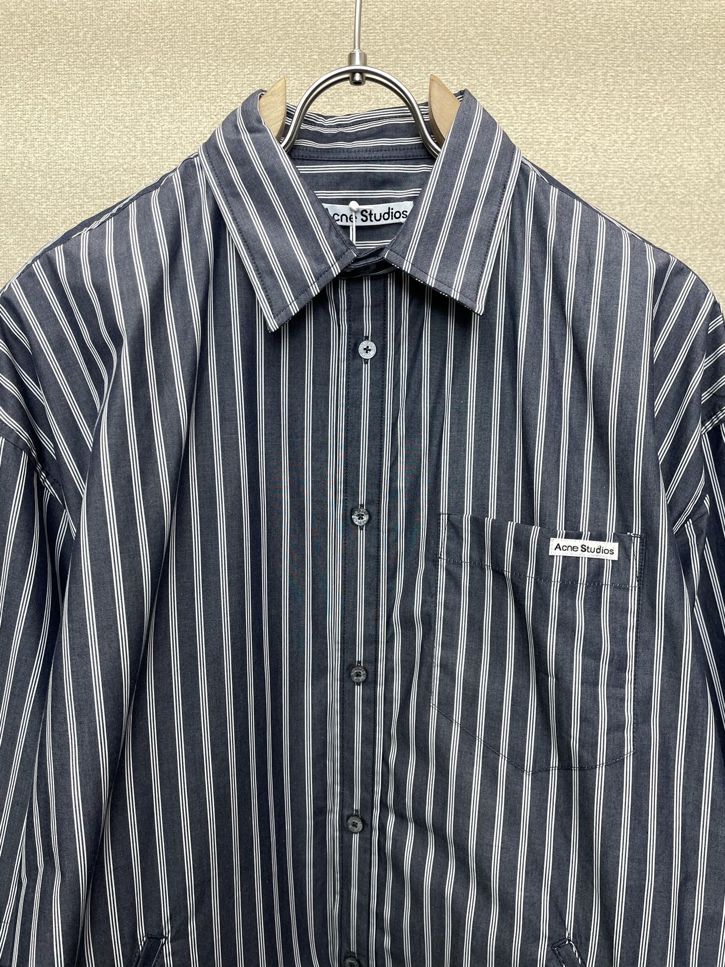 Acne Studios💥独家专供新款原单男士休闲条纹衬衫 高端定制 高端版本 时尚百搭爆款⚠️⚠️✨✨进口面料 手感超