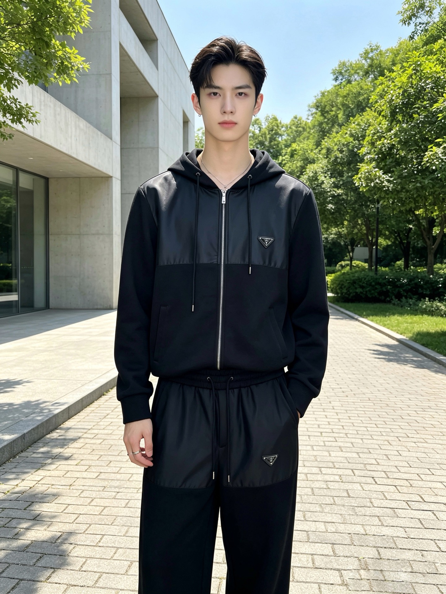 /套。 Prada普拉达💥砸锅卖铁都要上的新款新款专柜同款连帽套装，高级感满满！细节精致高档，做工无可挑剔！进口面料 立