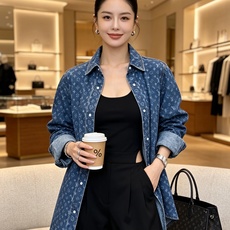 Louis Vuitton路易威登👚砸锅卖铁都要上的新款👚新款女装休闲牛仔衬衫 高端版本!独特设计 专柜定制面料 透气舒 Louis Vuitton路易威登👚砸锅卖铁都要上的新款👚新款女装休闲牛仔衬衫 高端版本!独特设计 专柜定制面料 透气舒
