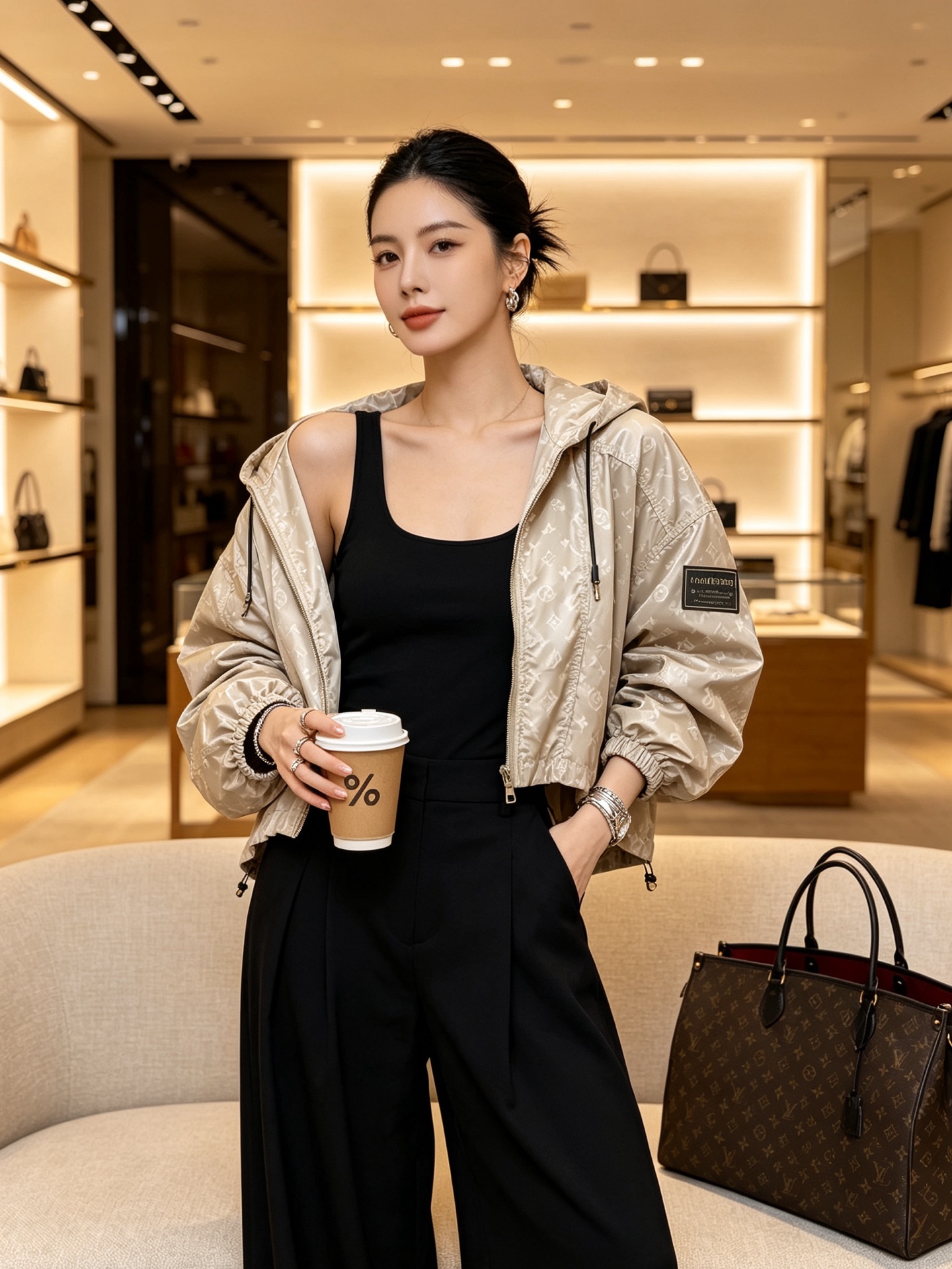Louis Vuitton路易威登👚砸锅卖铁都要上的新款👚新款女装休闲连帽夹克 高端版本!独特设计 专柜定制面料 透气舒 Louis Vuitton路易威登👚砸锅卖铁都要上的新款👚新款女装休闲连帽夹克 高端版本!独特设计 专柜定制面料 透气舒