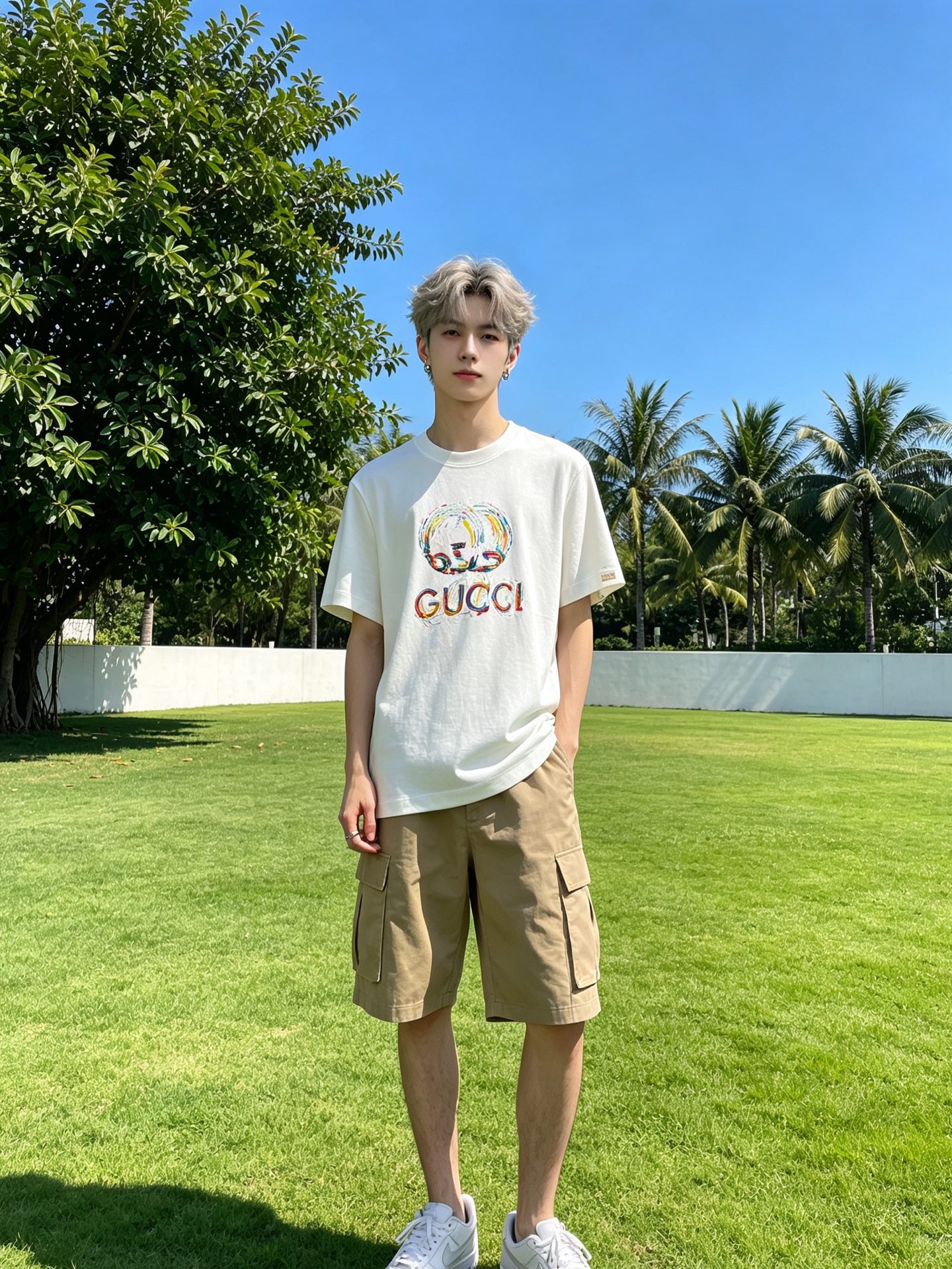 Gucci古驰💥砸锅卖铁都要上的新款新款原单男士休闲短袖 高端定制 高端版本 时尚百搭爆款⚠️⚠️✨✨进口面料 手感超柔