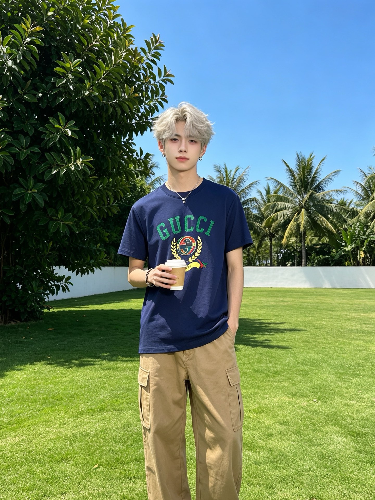 Gucci古驰💥砸锅卖铁都要上的新款新款原单男士休闲短袖 高端定制 高端版本 时尚百搭爆款⚠️⚠️✨✨进口面料 手感超柔