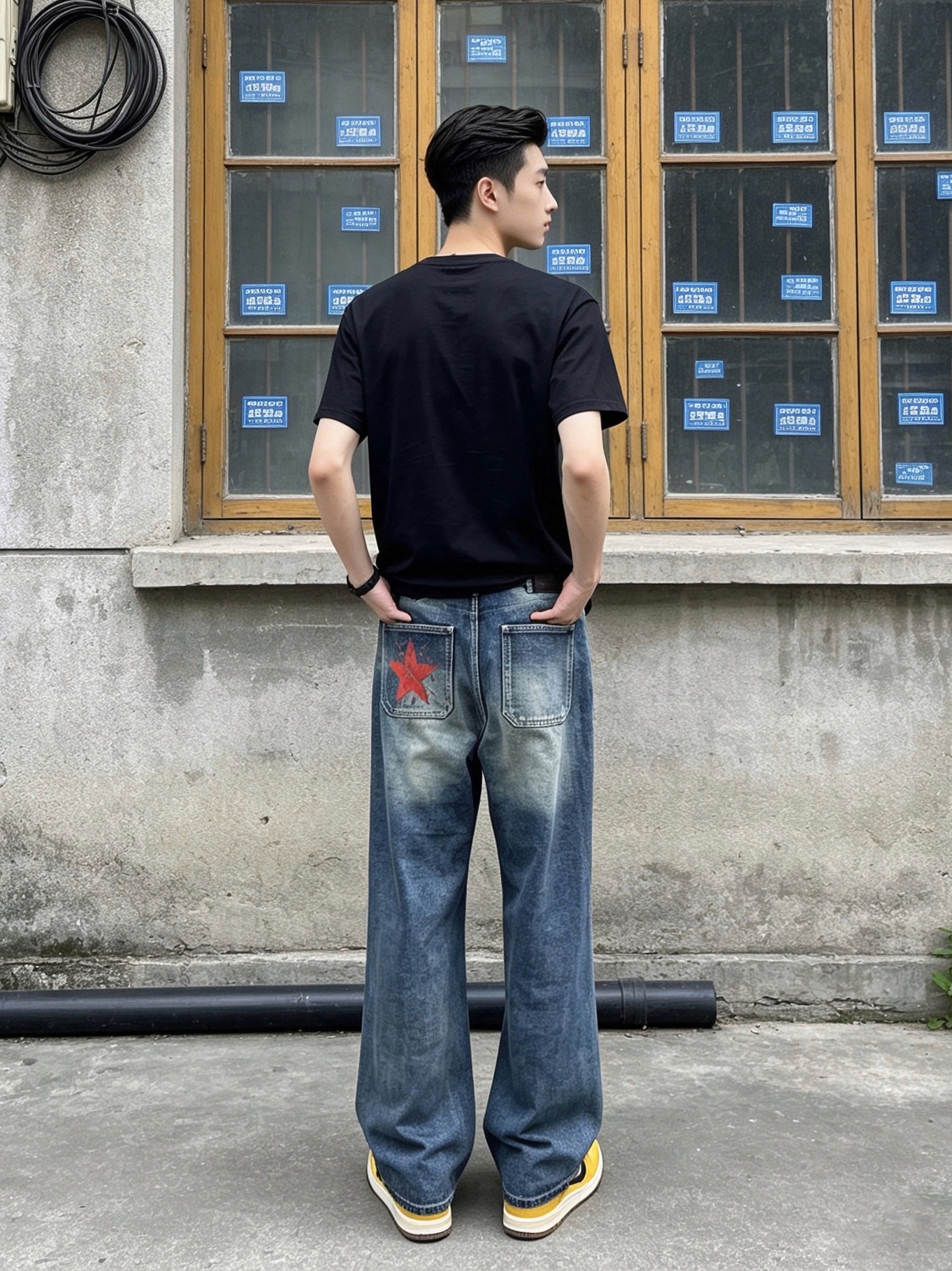 Chrome hearts克罗心💥独家专供新款休闲牛仔阔腿裤👖高端版本 专柜定制面料 透气舒适度高，细节无可挑剔，品牌元