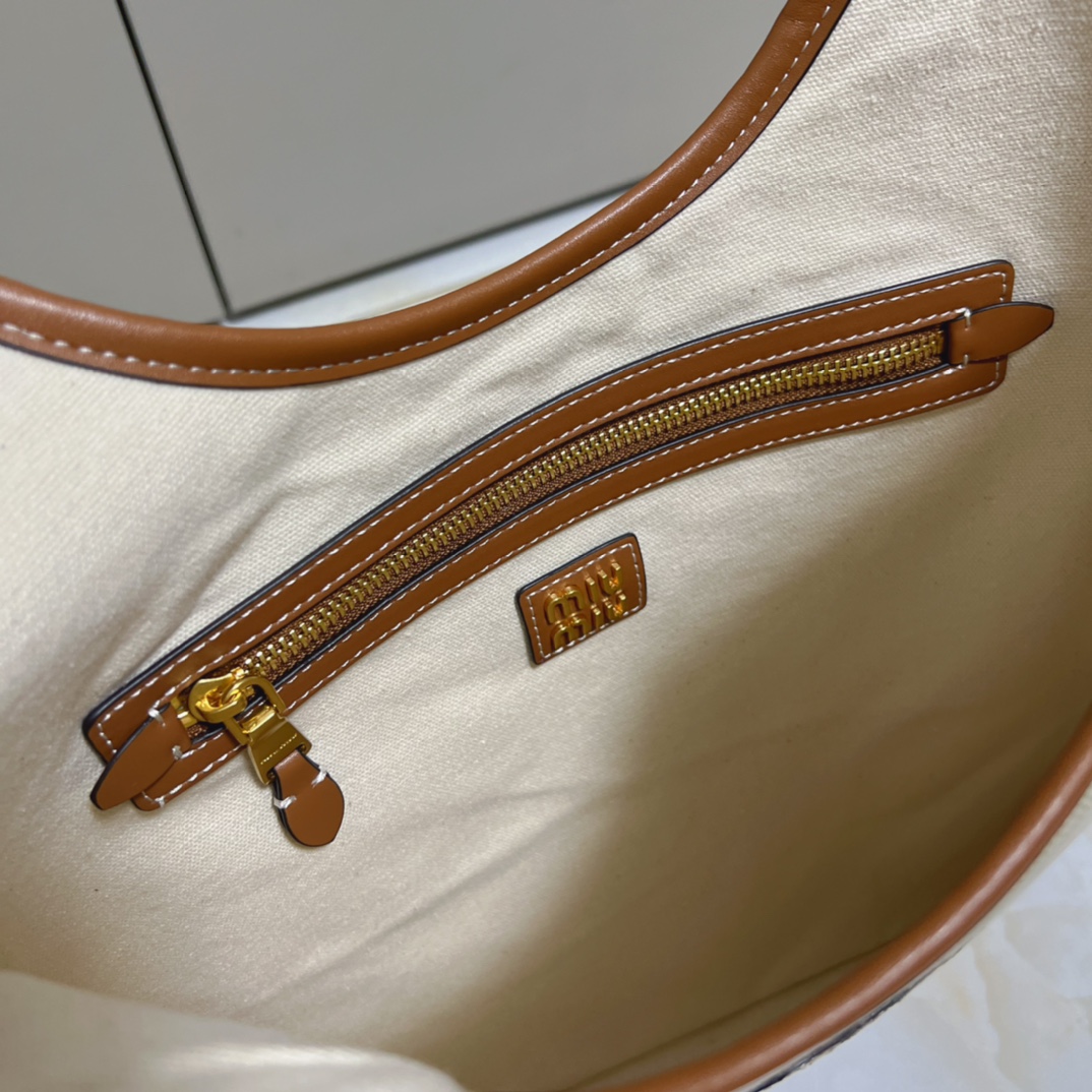 Miu Miu Canvas Hobo Shoulder Tote - Comprehensive 8