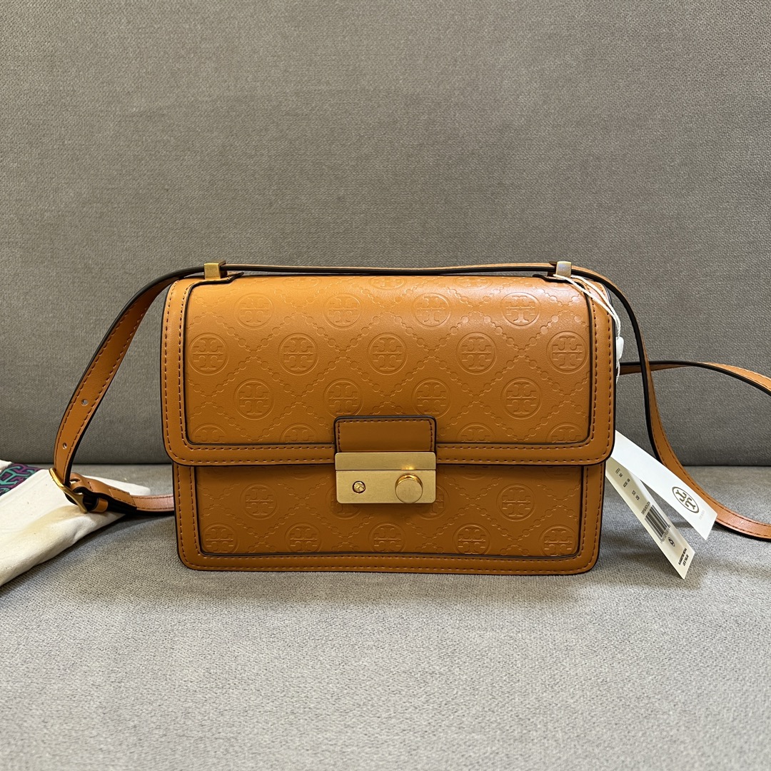 T Monogram Embossed Shoulder Bag - Comprehensive