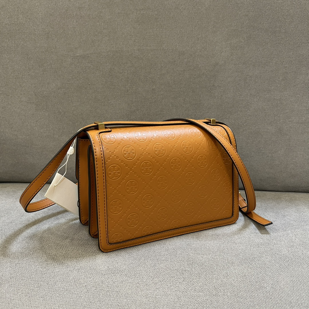 T Monogram Embossed Shoulder Bag - Comprehensive 3