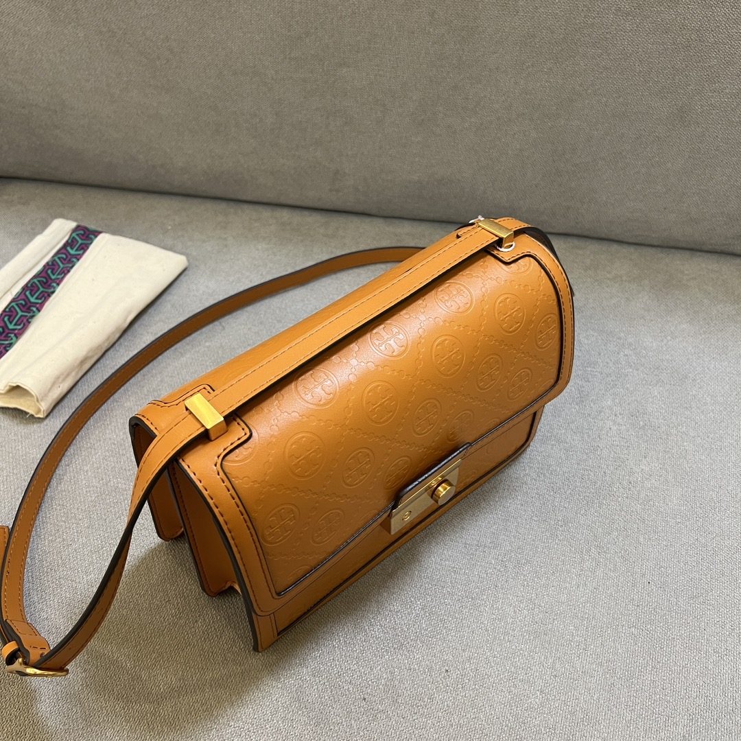 T Monogram Embossed Shoulder Bag - Comprehensive 7