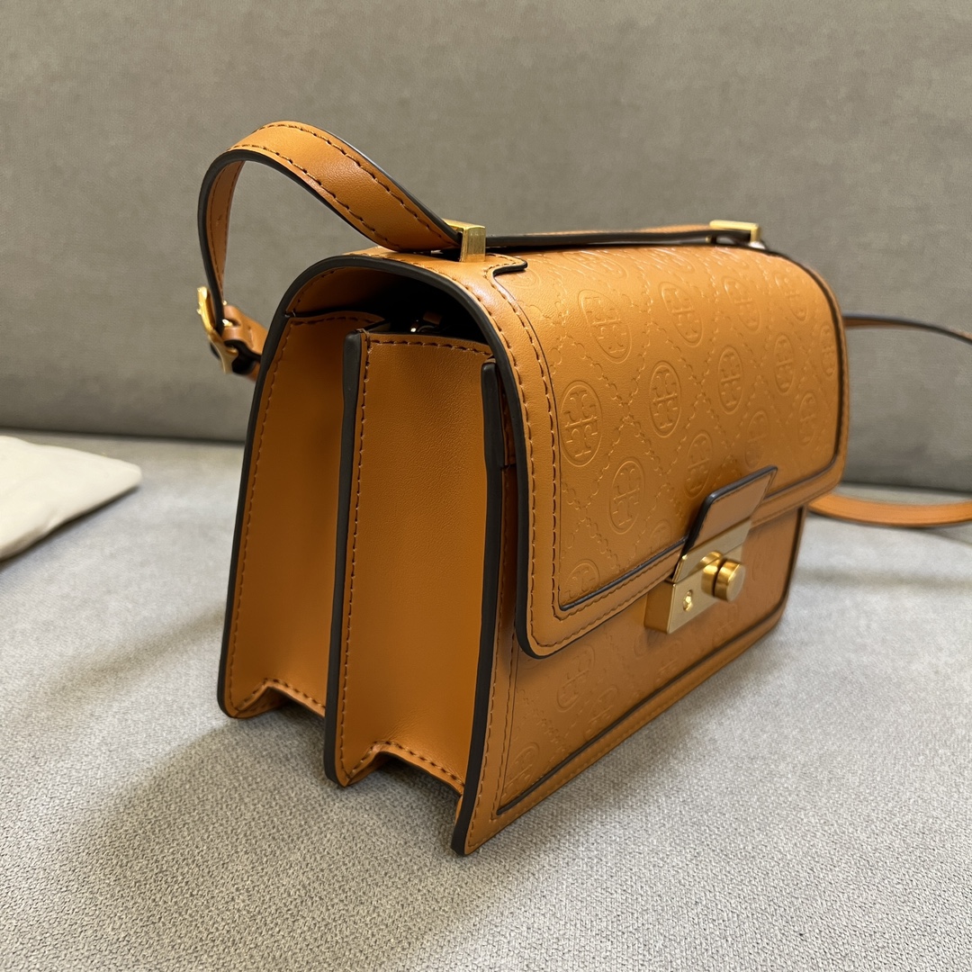 T Monogram Embossed Shoulder Bag - Comprehensive 5