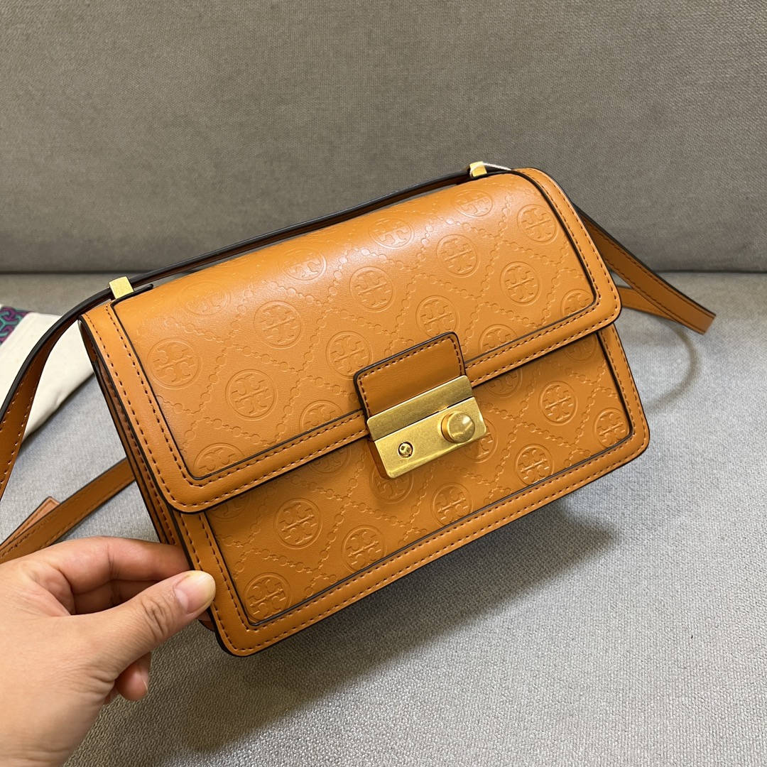 T Monogram Embossed Shoulder Bag - Comprehensive 4