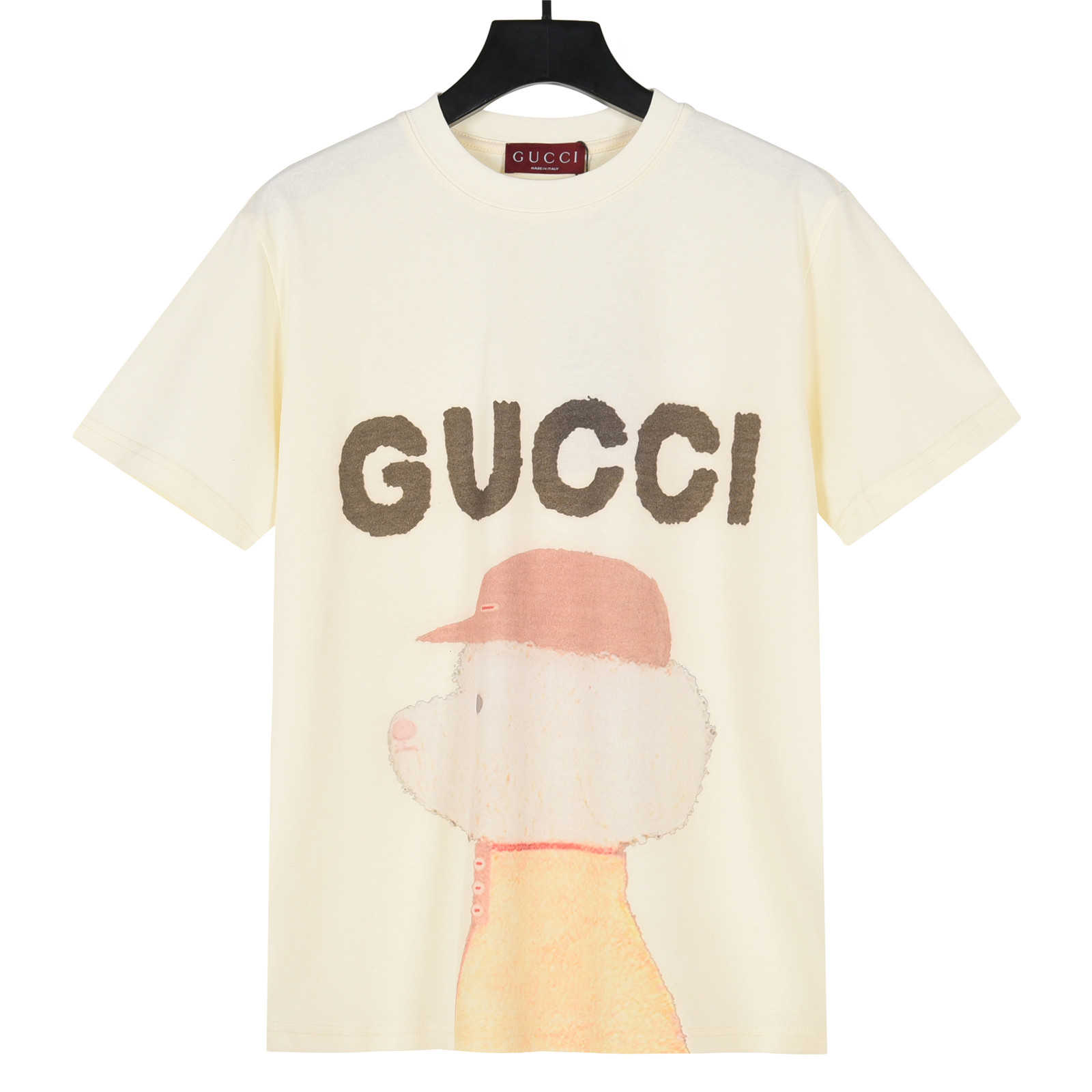 GUCCI古驰2025春夏新品插画趣味动物数码直喷工艺短袖T恤