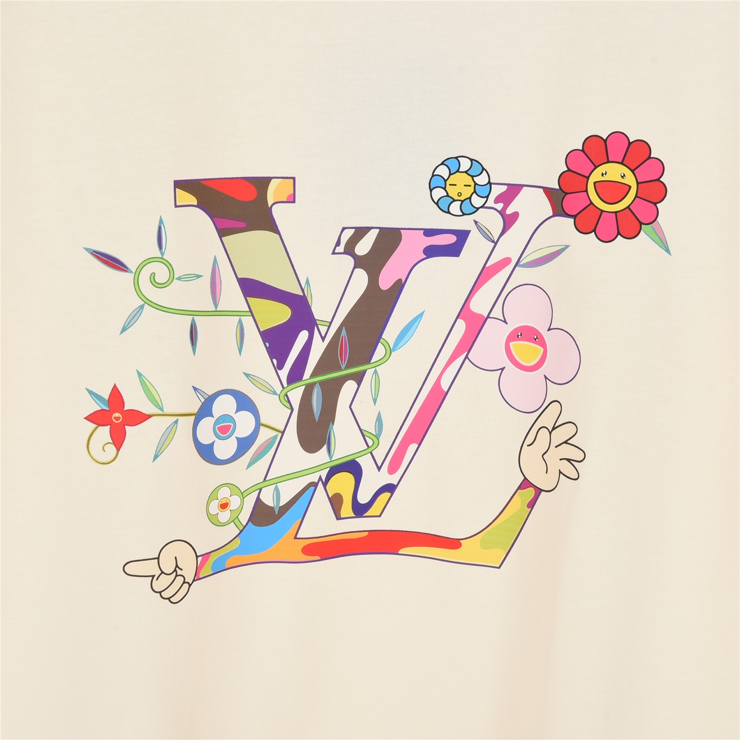 Louis Vuitton/路易威登联名村上隆太阳花短袖 黑色